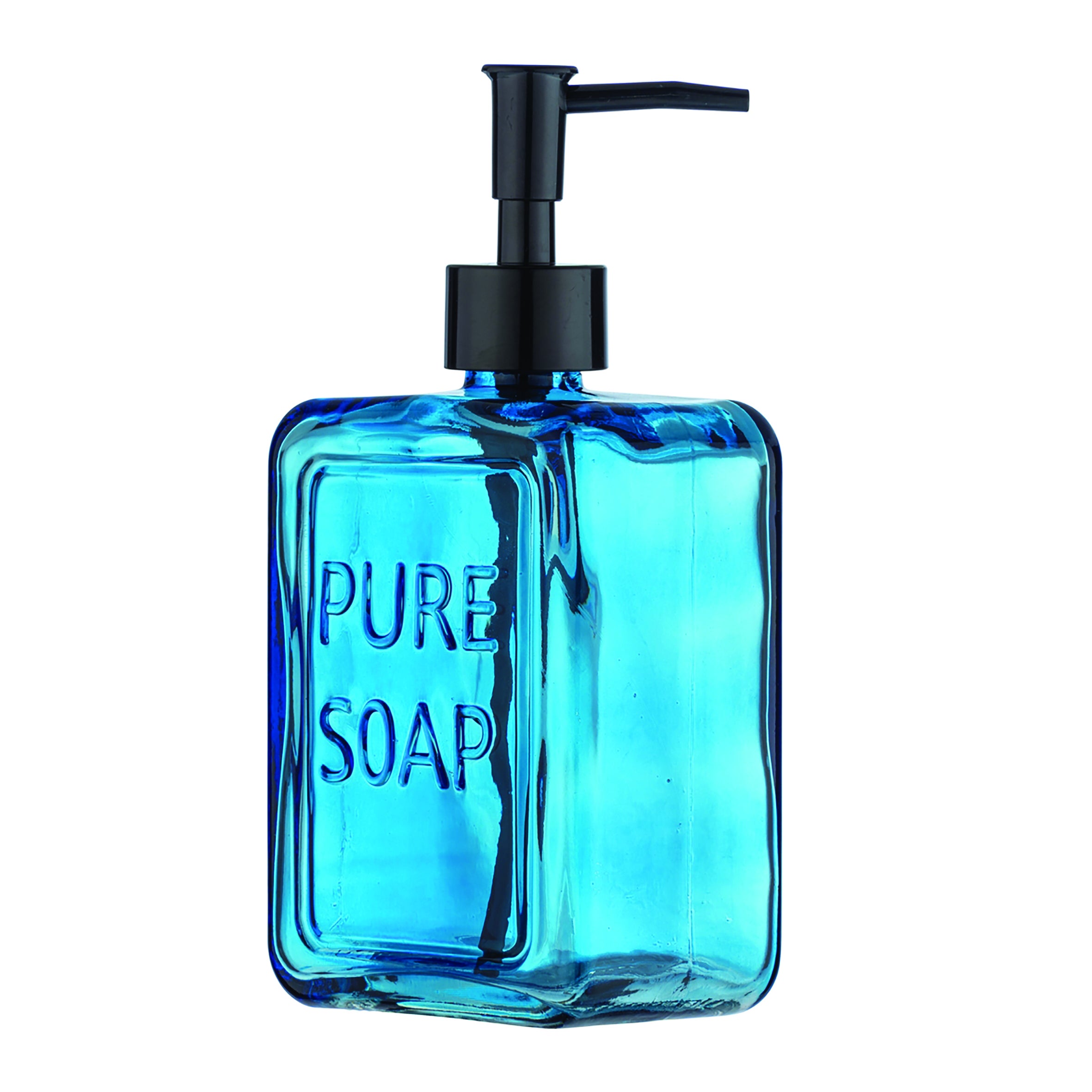 Dispenser sapone per cucina/bagno Pure blu trasparente in cristallo 0.55 l - 6