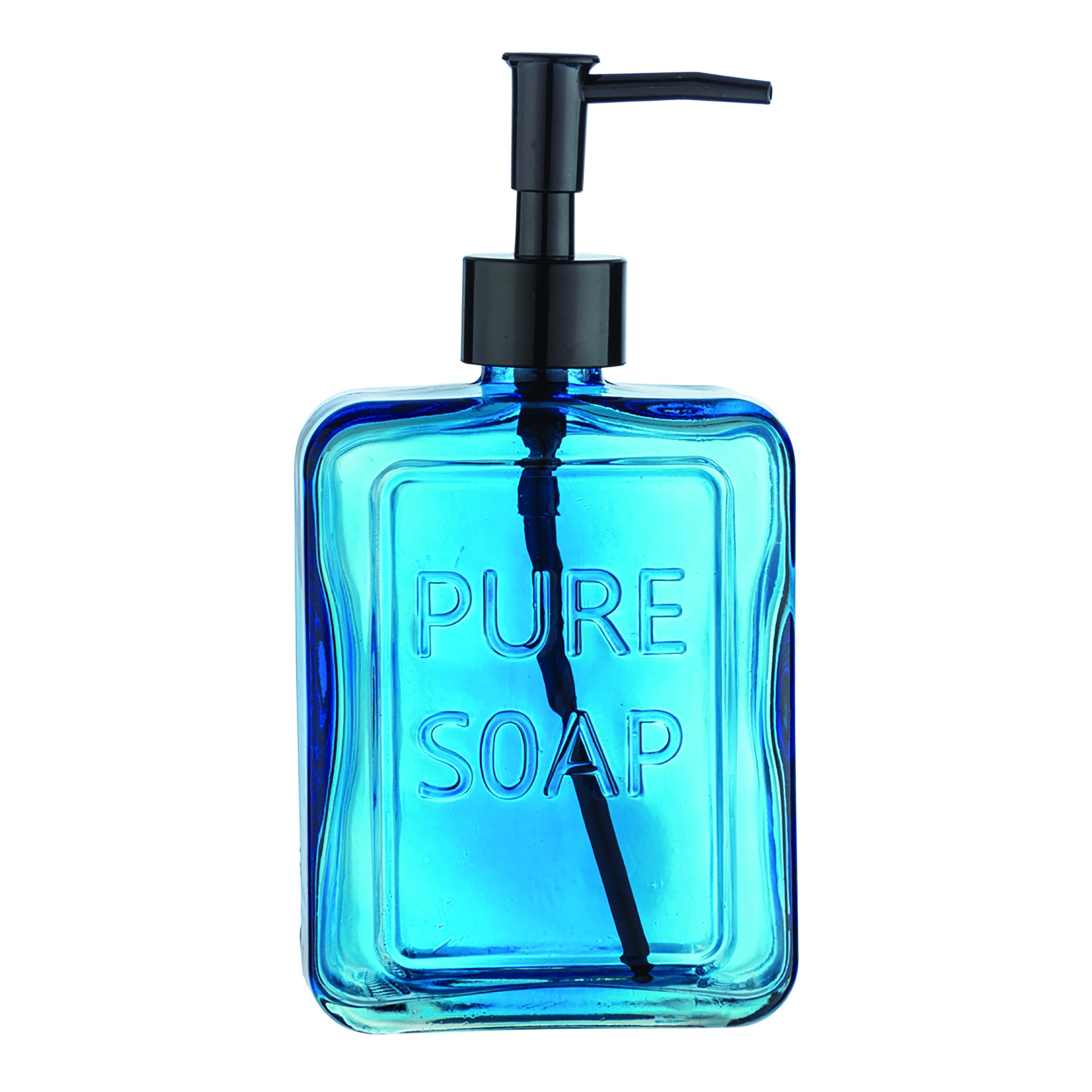 Dispenser sapone per cucina/bagno Pure blu trasparente in cristallo 0.55 l - 5