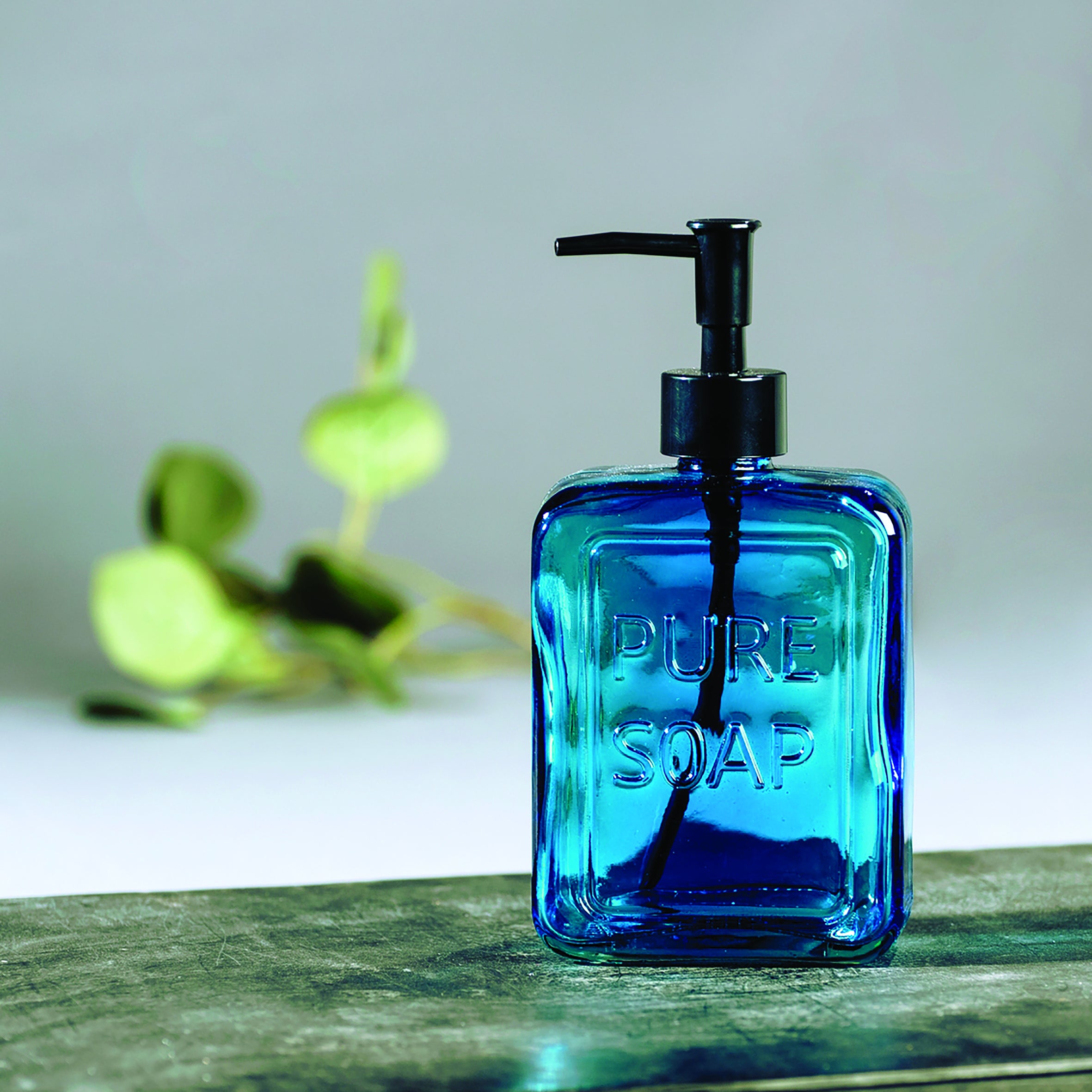 Dispenser sapone per cucina/bagno Pure blu trasparente in cristallo 0.55 l - 2