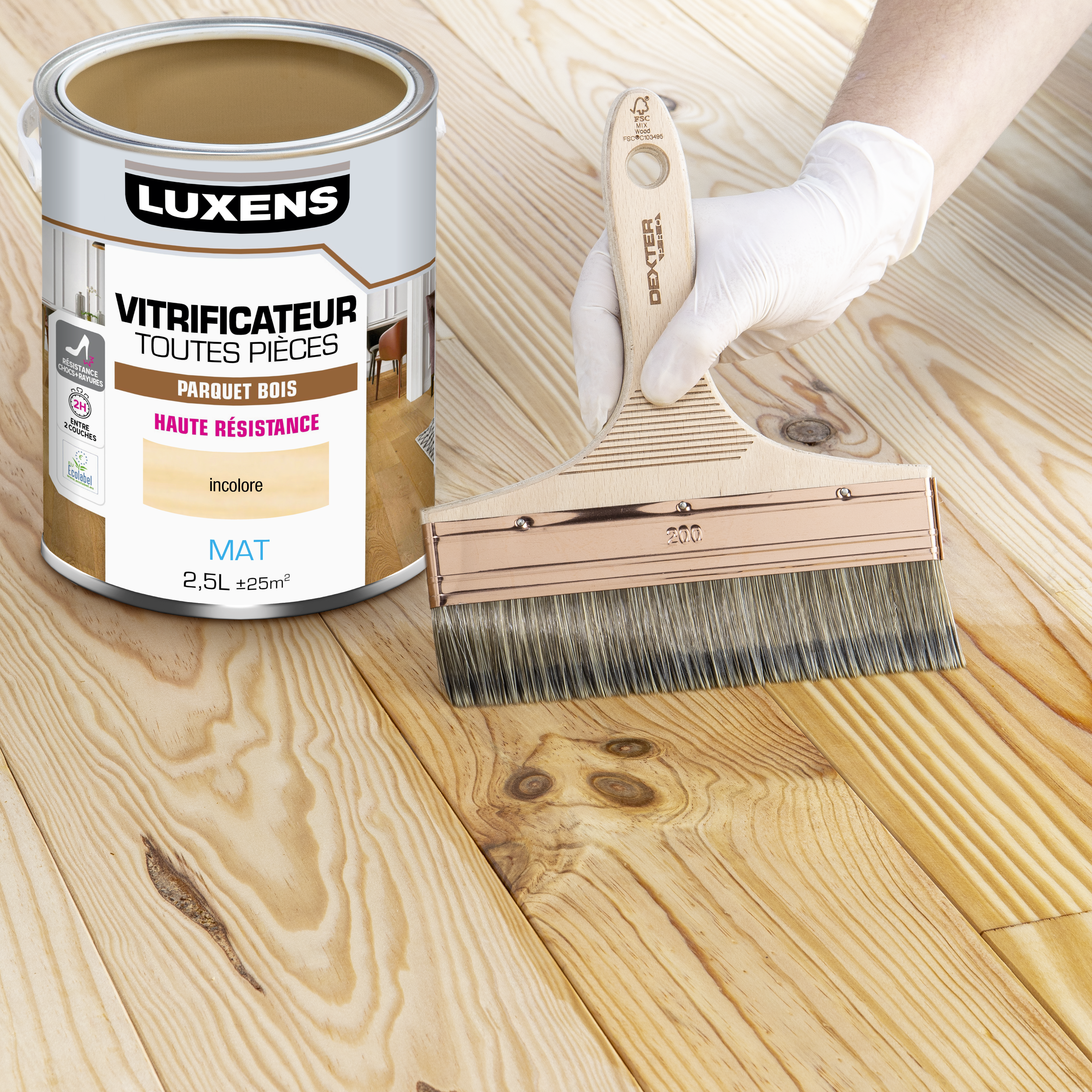 Vitrificateur parquet Haute résistance LUXENS, incolore mat 5L - 4