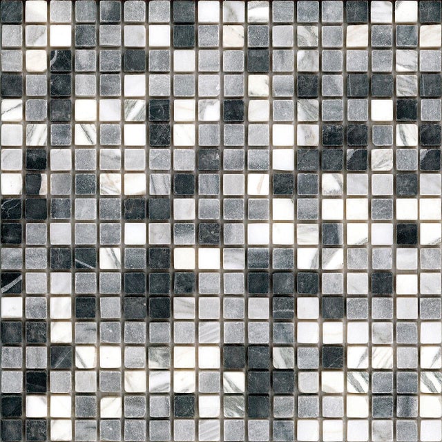 Piastrella Mosaico in pietra Miscela Grigia grigio opaco L 30 x L 29.2 cm, 10 pezzi