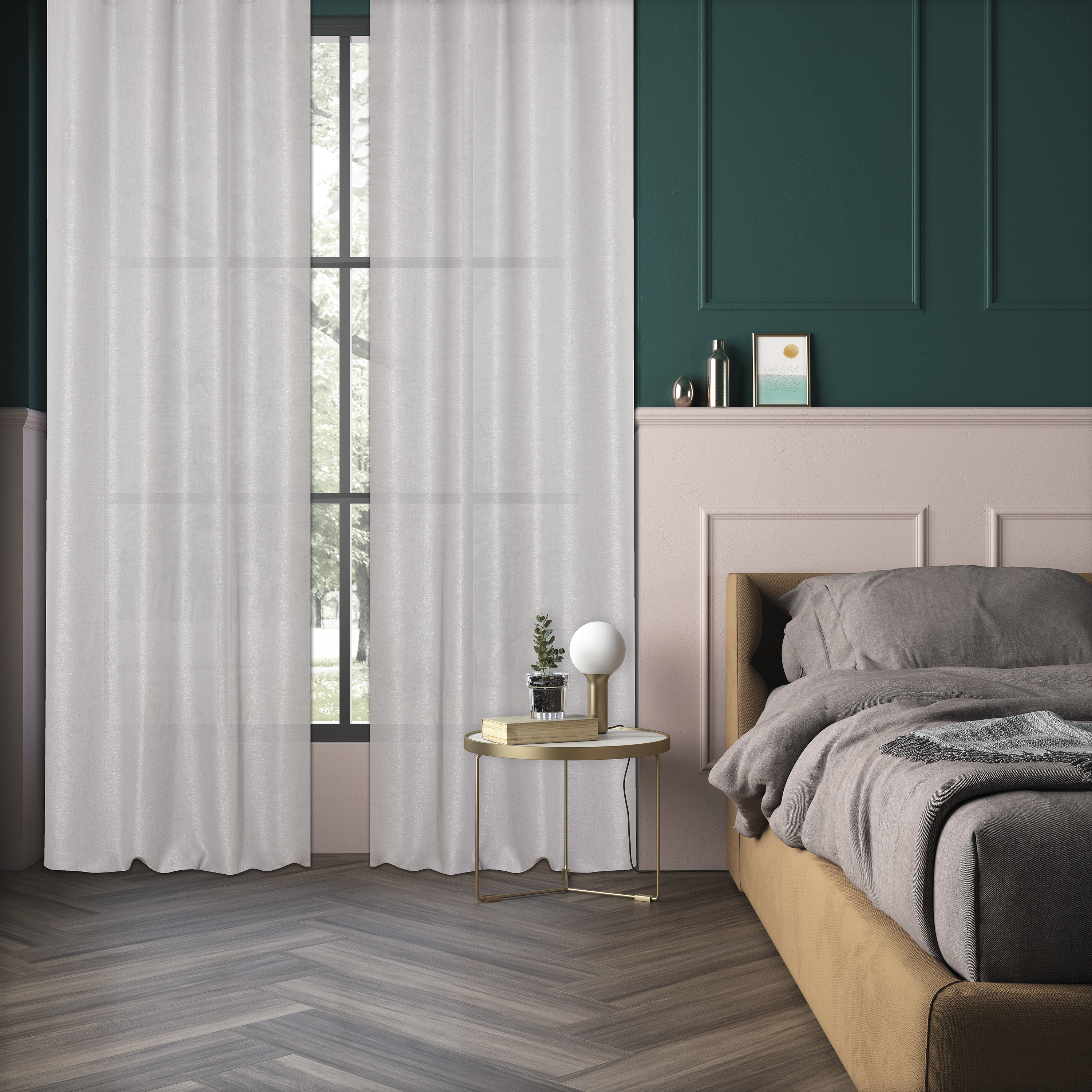 Visillo  ollaos Dario  INSPIRE liso gris de 140x280cm - 3