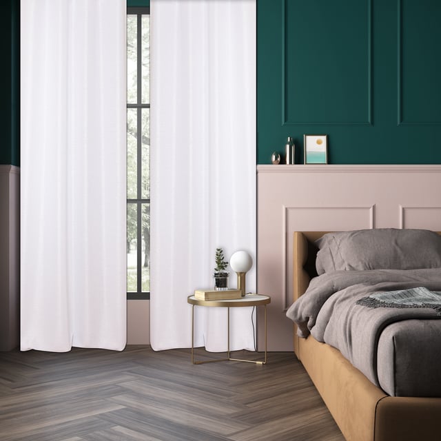 Rideau tamisant, Dario, blanc H.260 x l.140 cm INSPIRE