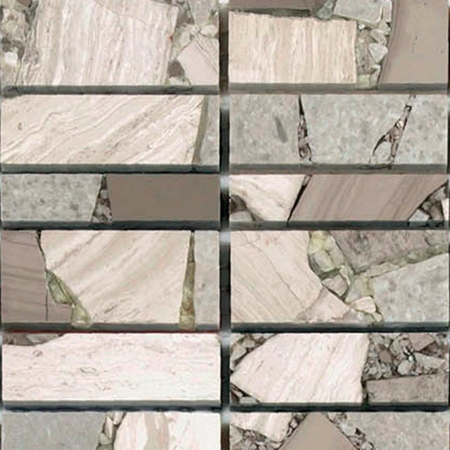 Piastrella Mosaico in pietra Fragments Cappuccino grigio lucido L 30 x L 30.5 cm