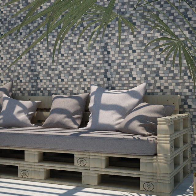 Piastrella Mosaico in pietra Brick Mix Grigia grigio opaco L 30 x L 30cm x Sp. 10 mm