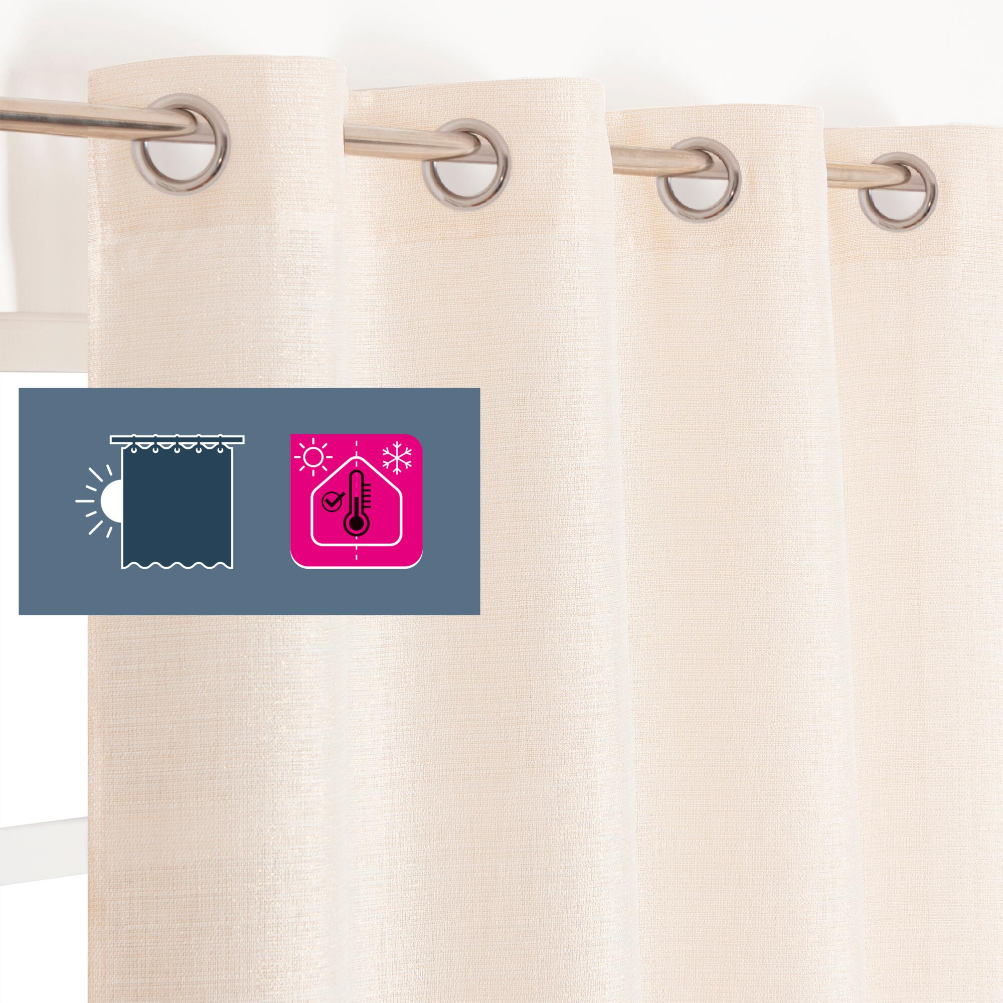 Rideau occultant thermique, Dario, beige H.260 x l.135 cm INSPIRE - 2