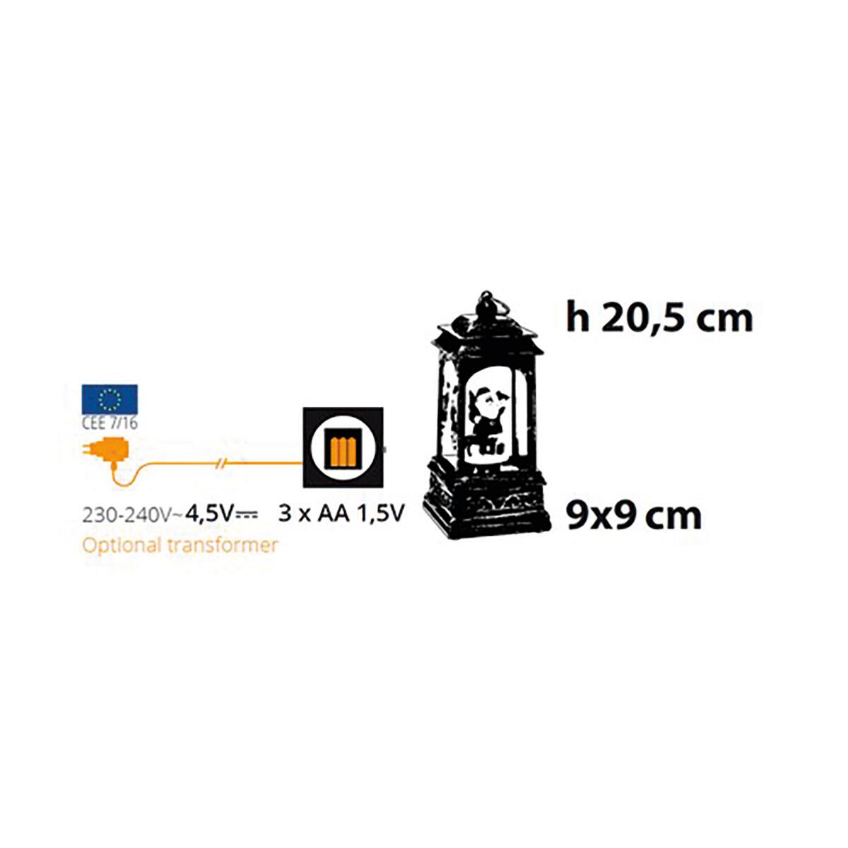 Lanterna luminosa glitterata rosso oro a batterie LED led bianco caldo L 0.5 m x H 20.5 cm - 11