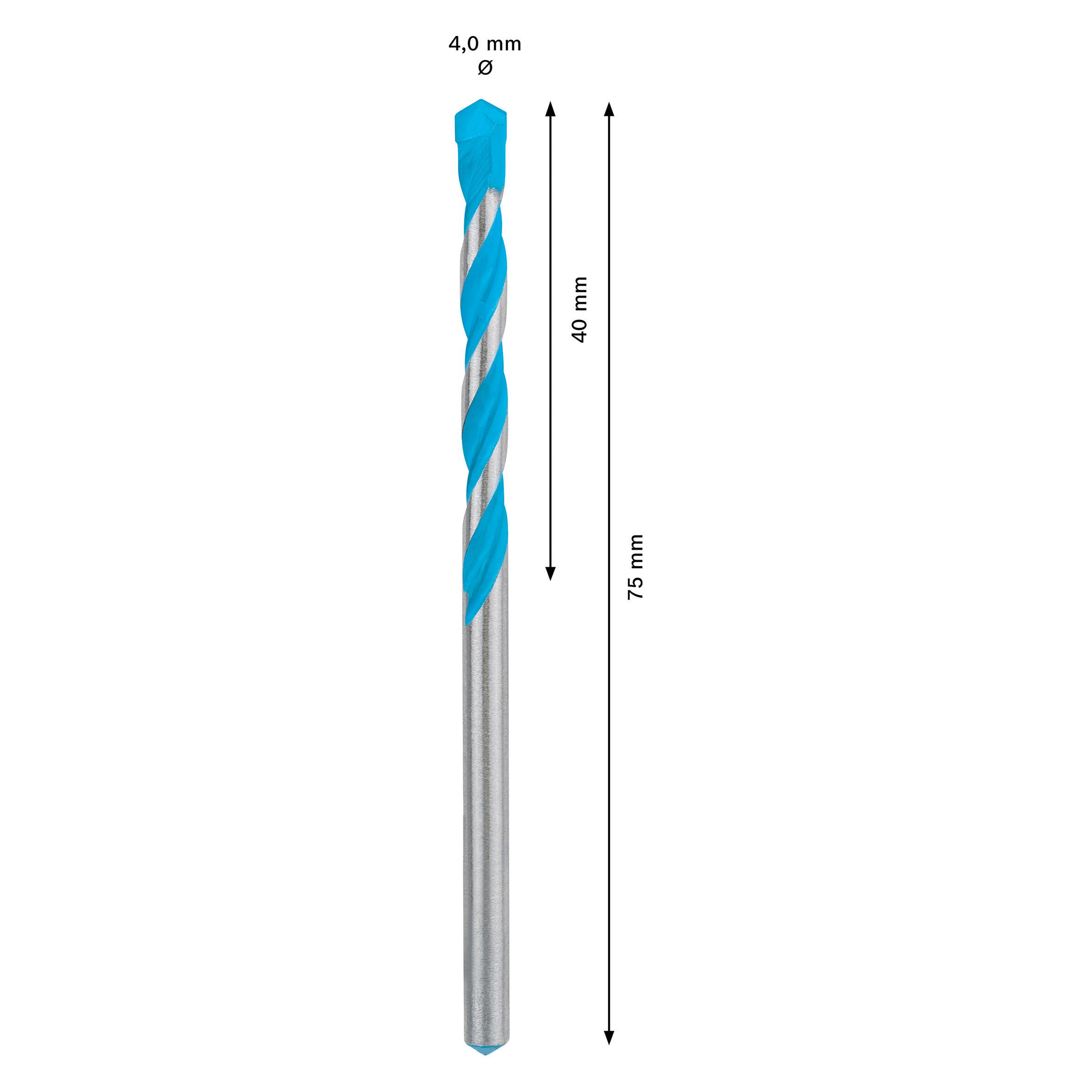 Punta multi-materiale cilindrico BOSCH CYL-9 L 75 mm Ø 4 mm - 2