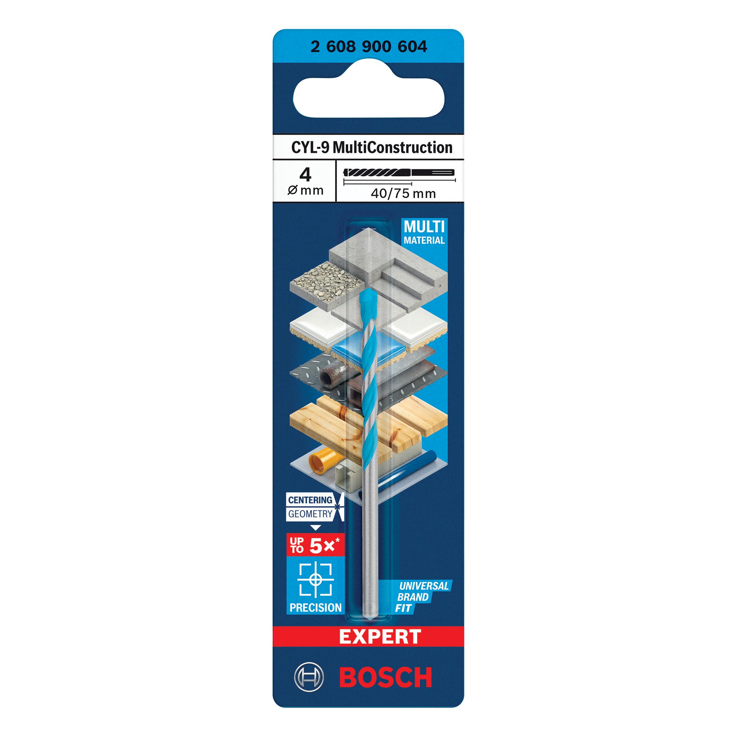 Punta multi-materiale cilindrico BOSCH CYL-9 L 75 mm Ø 4 mm - 4