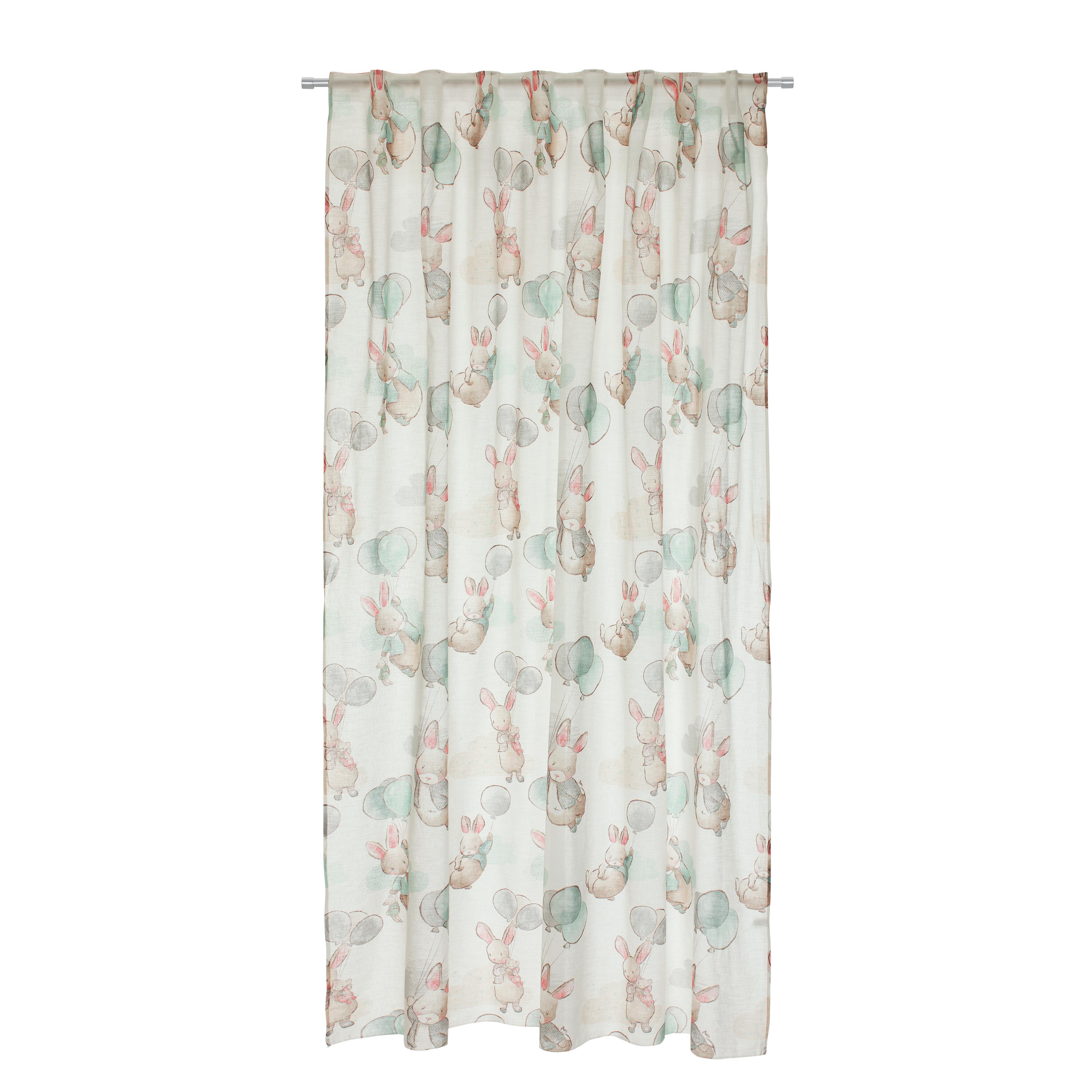 Tenda Coniglietto multicolore, fettuccia e passanti nascosti 200x270 cm INSPIRE - 3