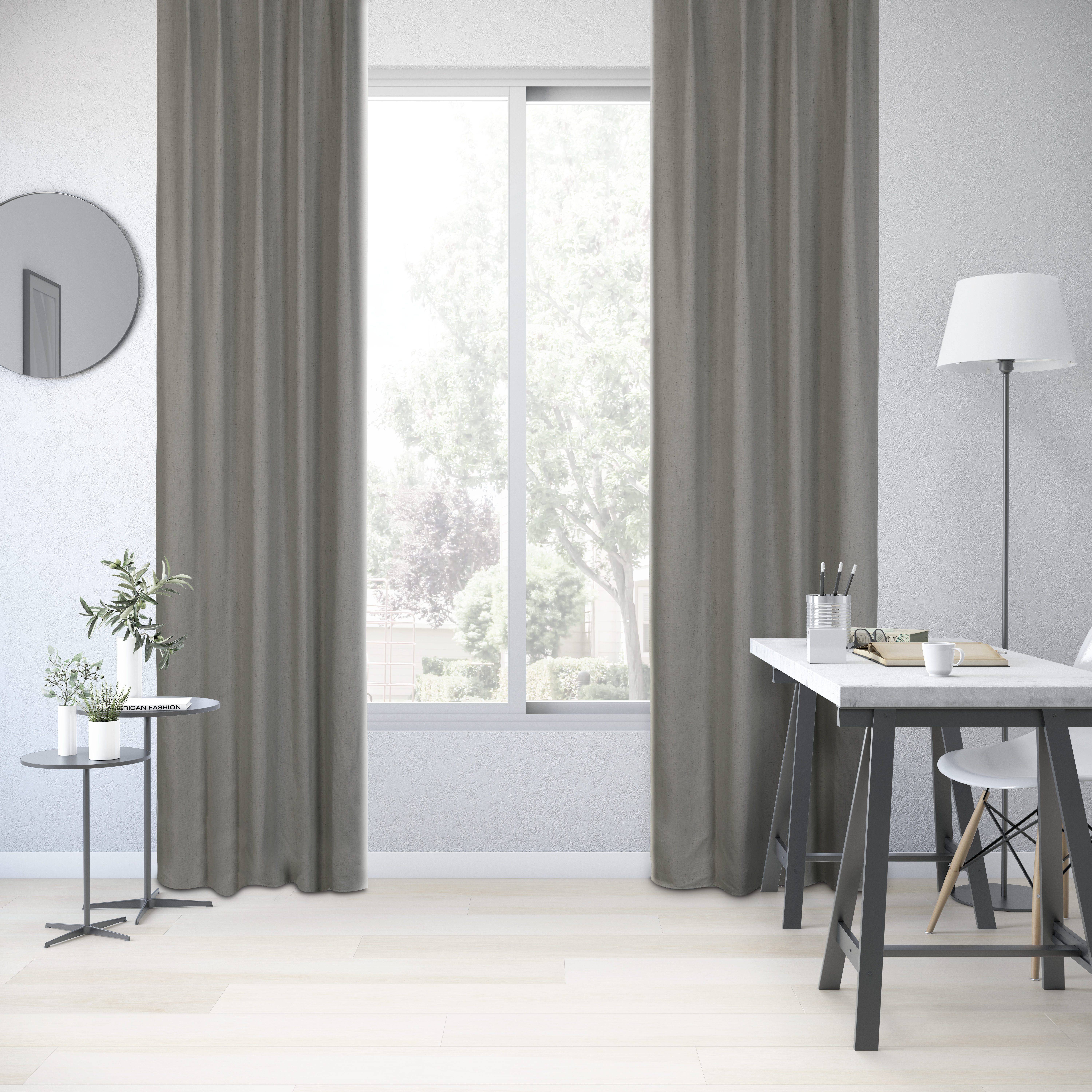 Rideau occultant, Aleyna, gris H.280 x l.140 cm INSPIRE - 3