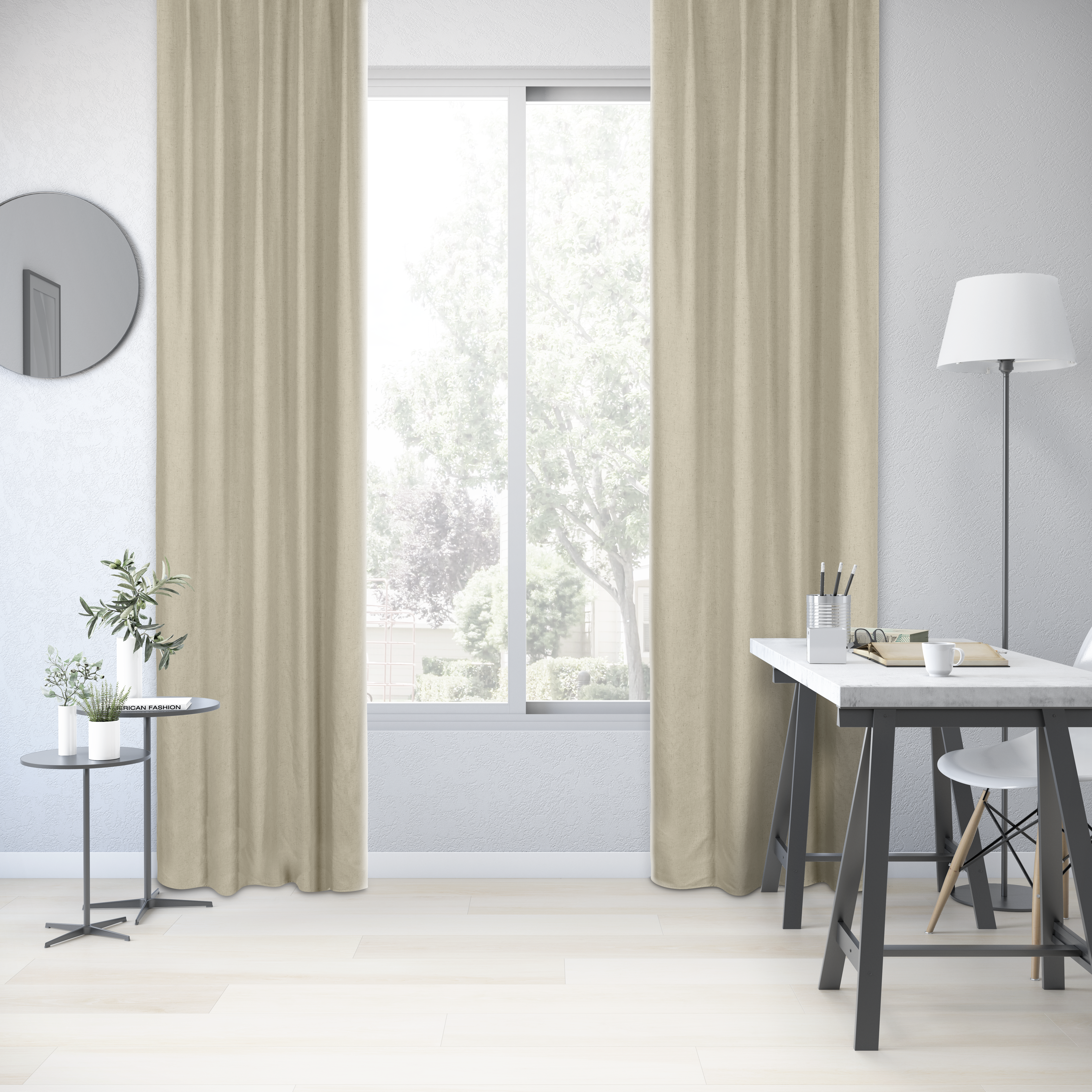 Cortinado ilhós blackout Aleyna 140x280cm bege Inspire - 18