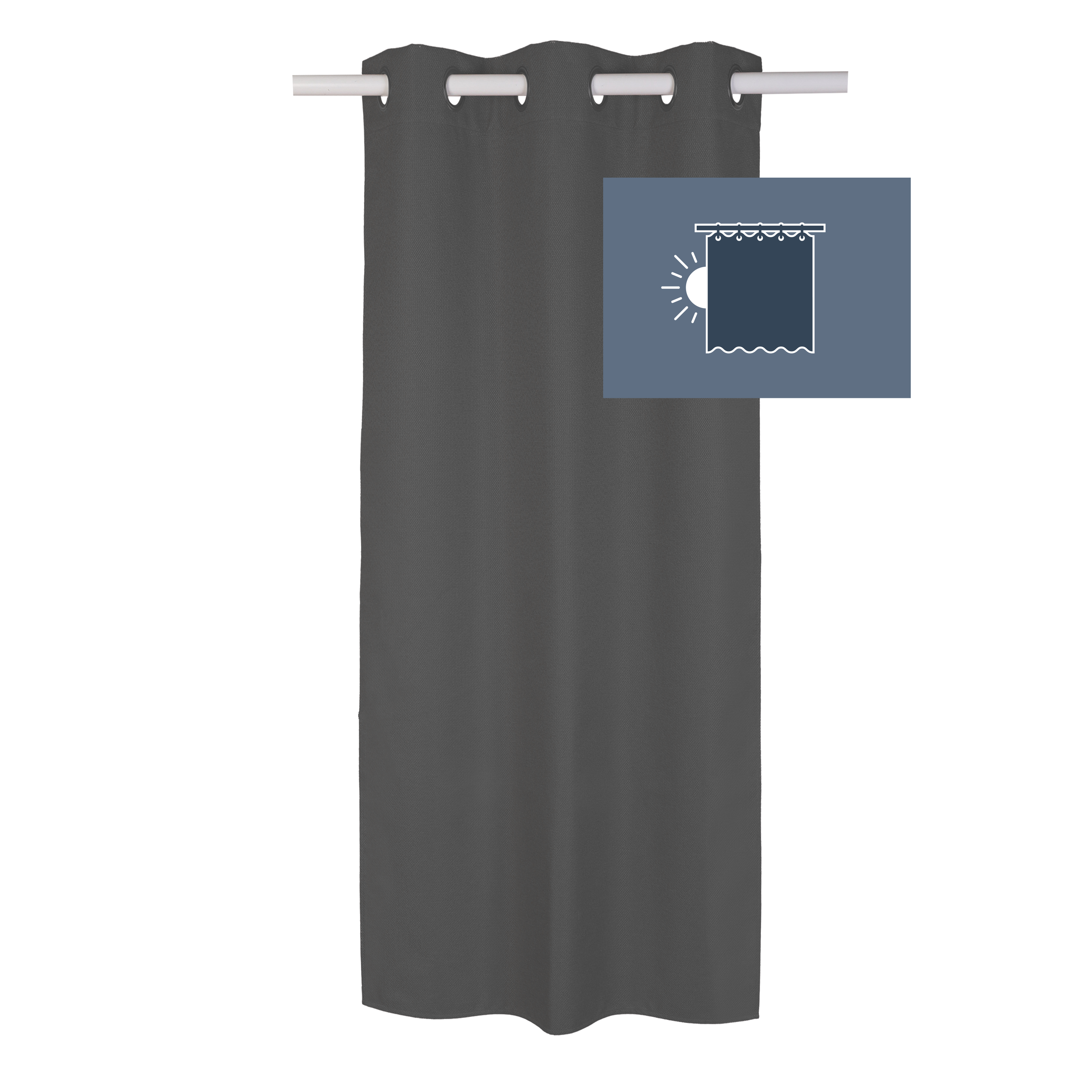 Cortinado ilhós blackout Miami 140x280cm cinza Inspire - 2