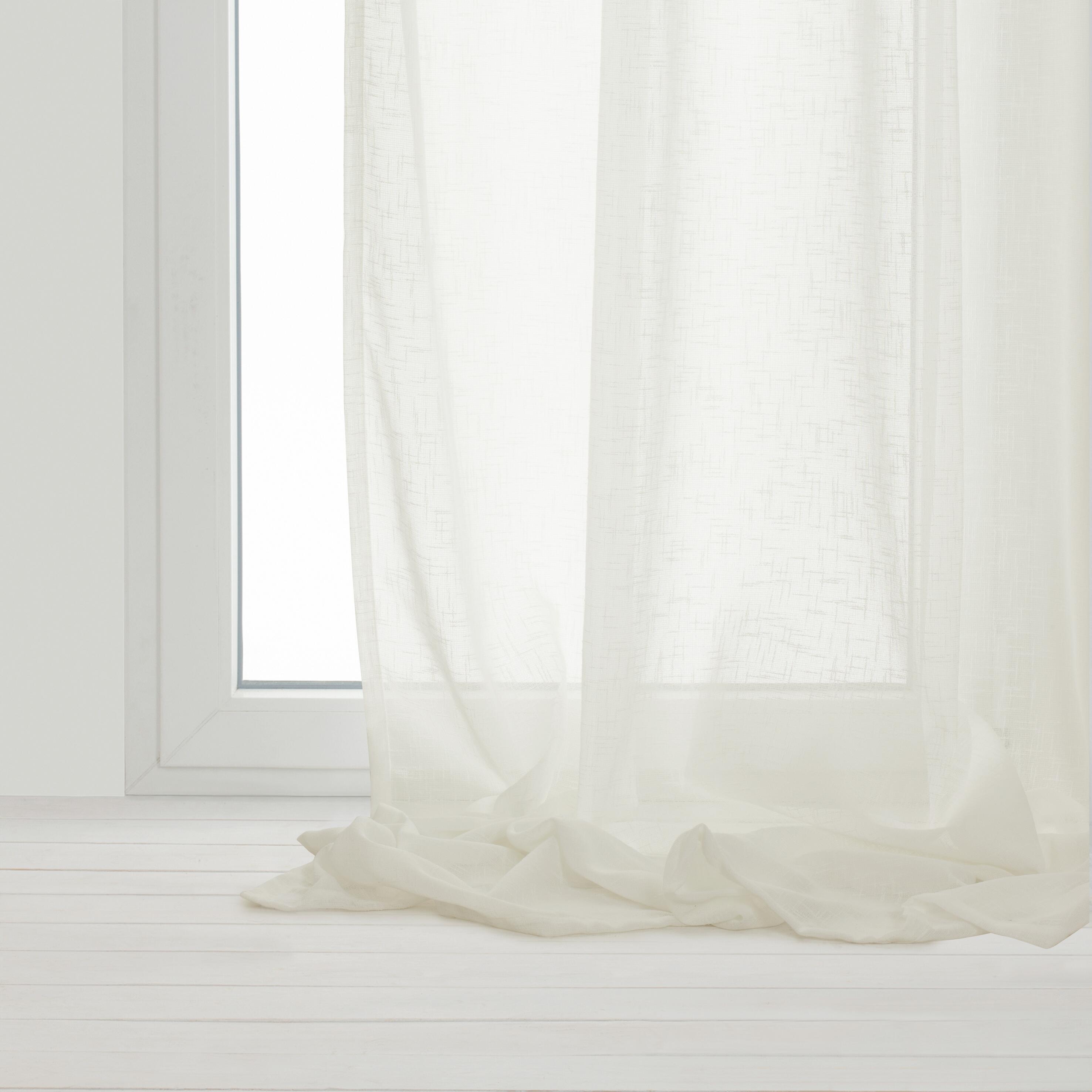 Tenda Manuela bianco, fettuccia e passanti nascosti 210x300 cm - 5