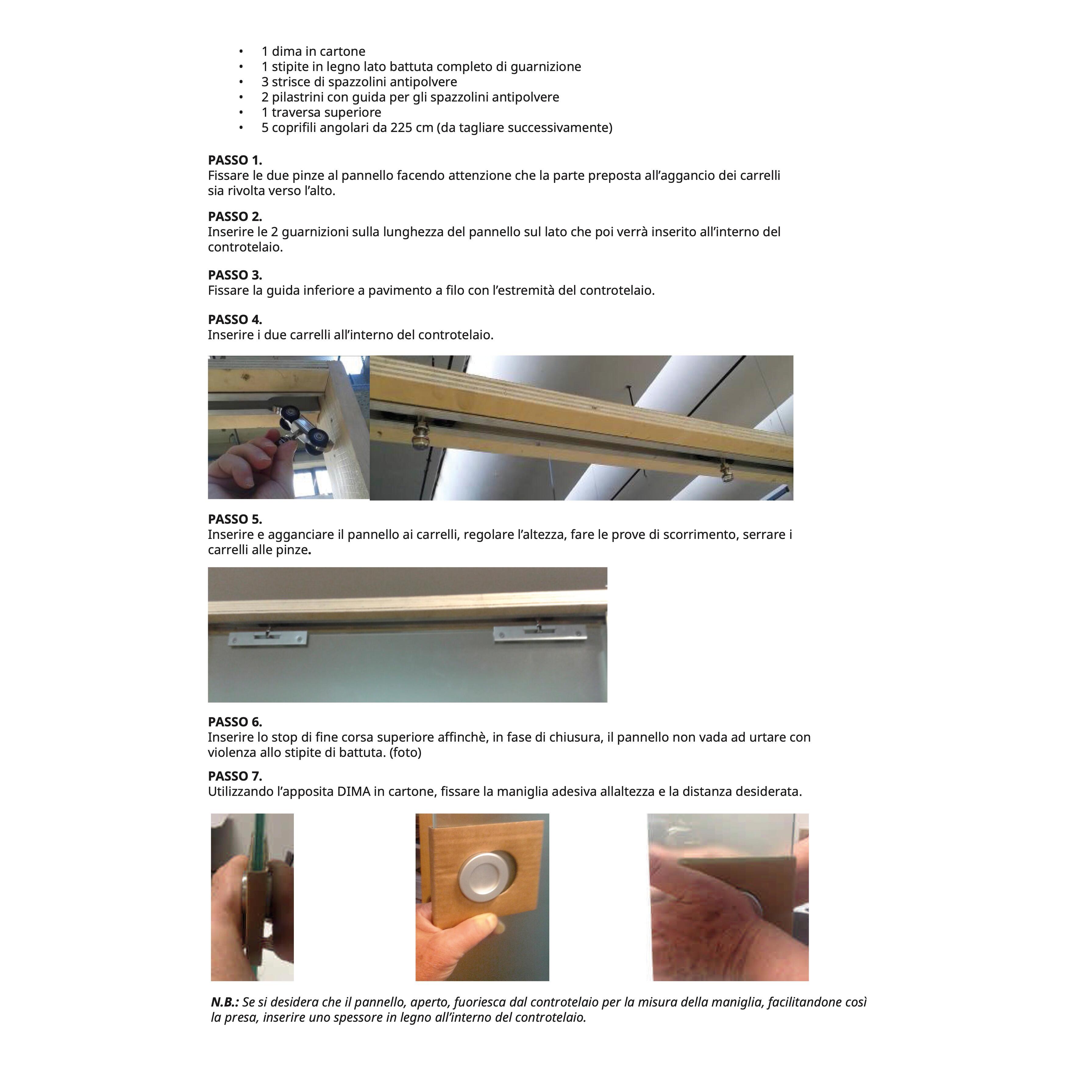 Telaio per porta Secret in legno verniciato bianco L 15 x H 230 cm - 6