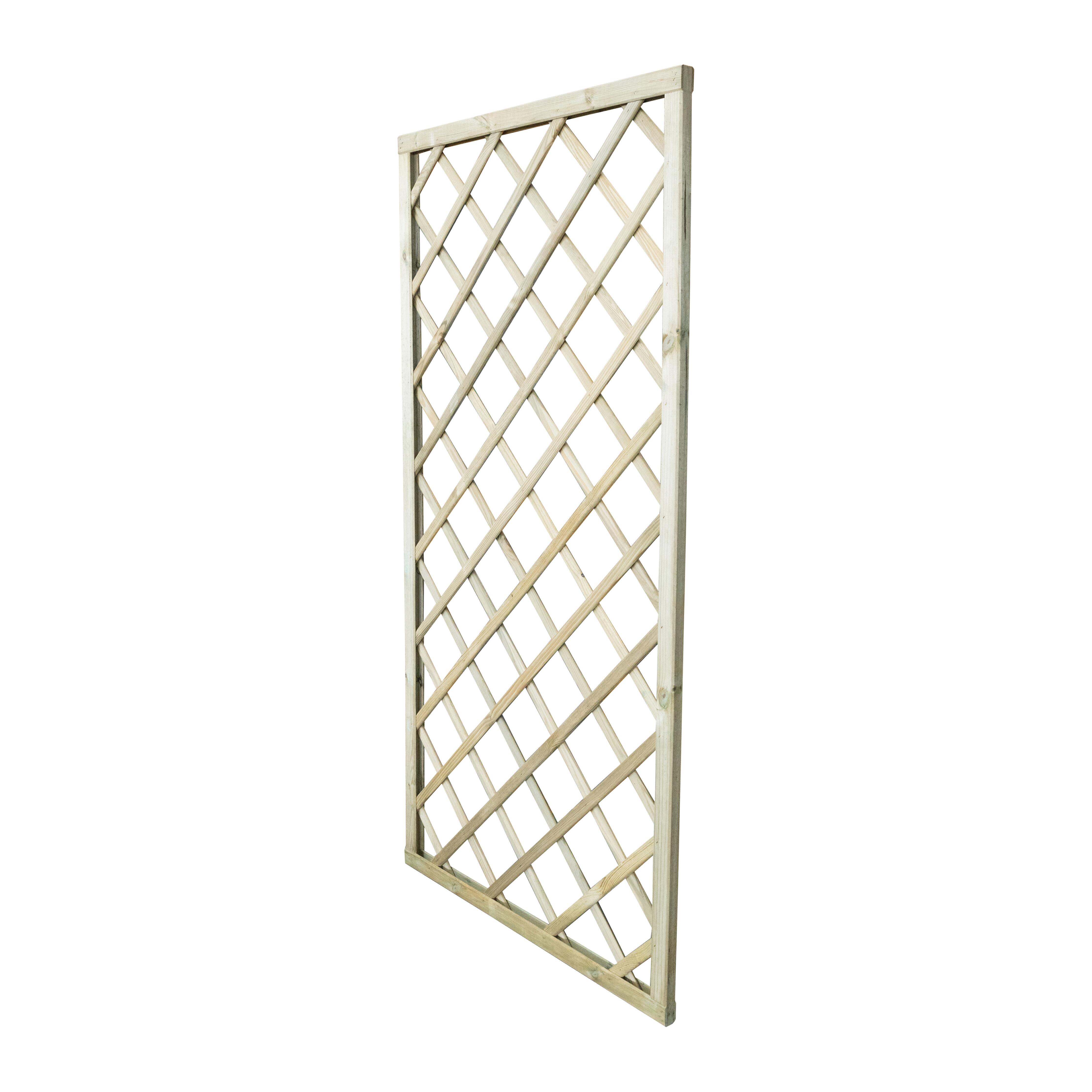 Traliccio grigliato fisso in legno pino L 90 X H 180 cm, Sp 32 mm Diago maglia 120x120 mm - 2