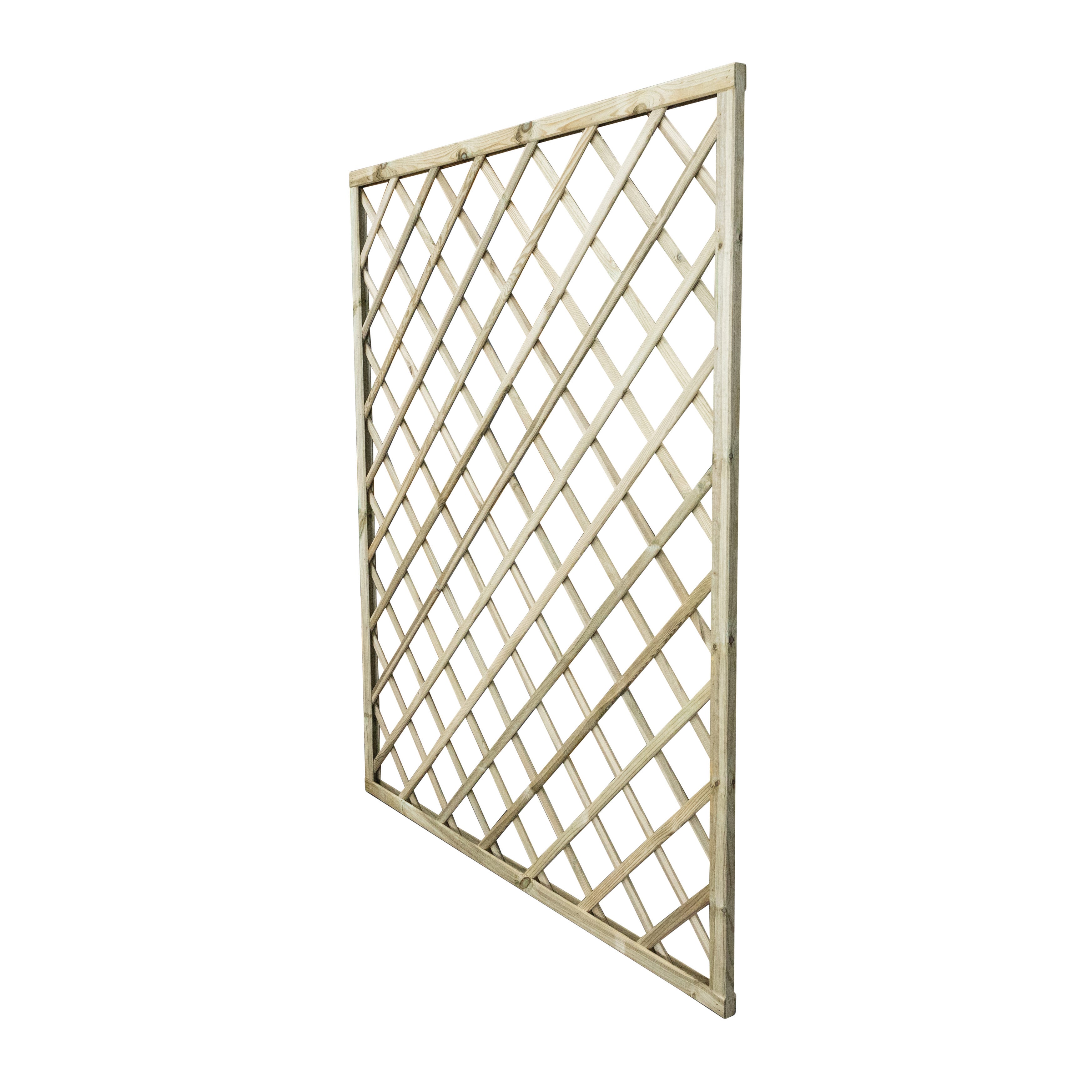 Traliccio grigliato fisso in legno naturale L 150 X H 180 cm, Diago maglia 120x120 mm - 3