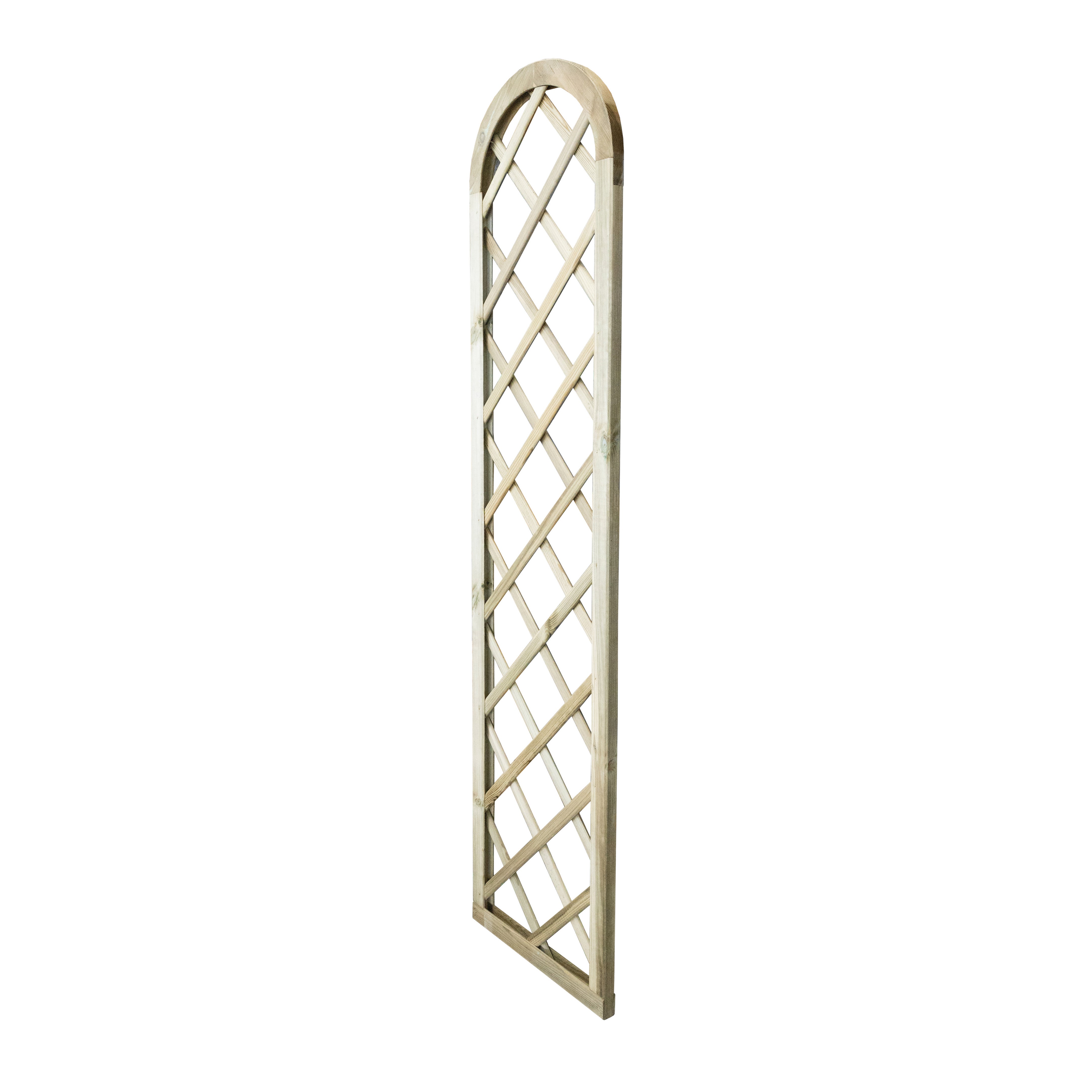 Traliccio grigliato fisso in legno marrone chiaro L 45 X H 180 cm ad arco Diago maglia 120x120 mm - 3