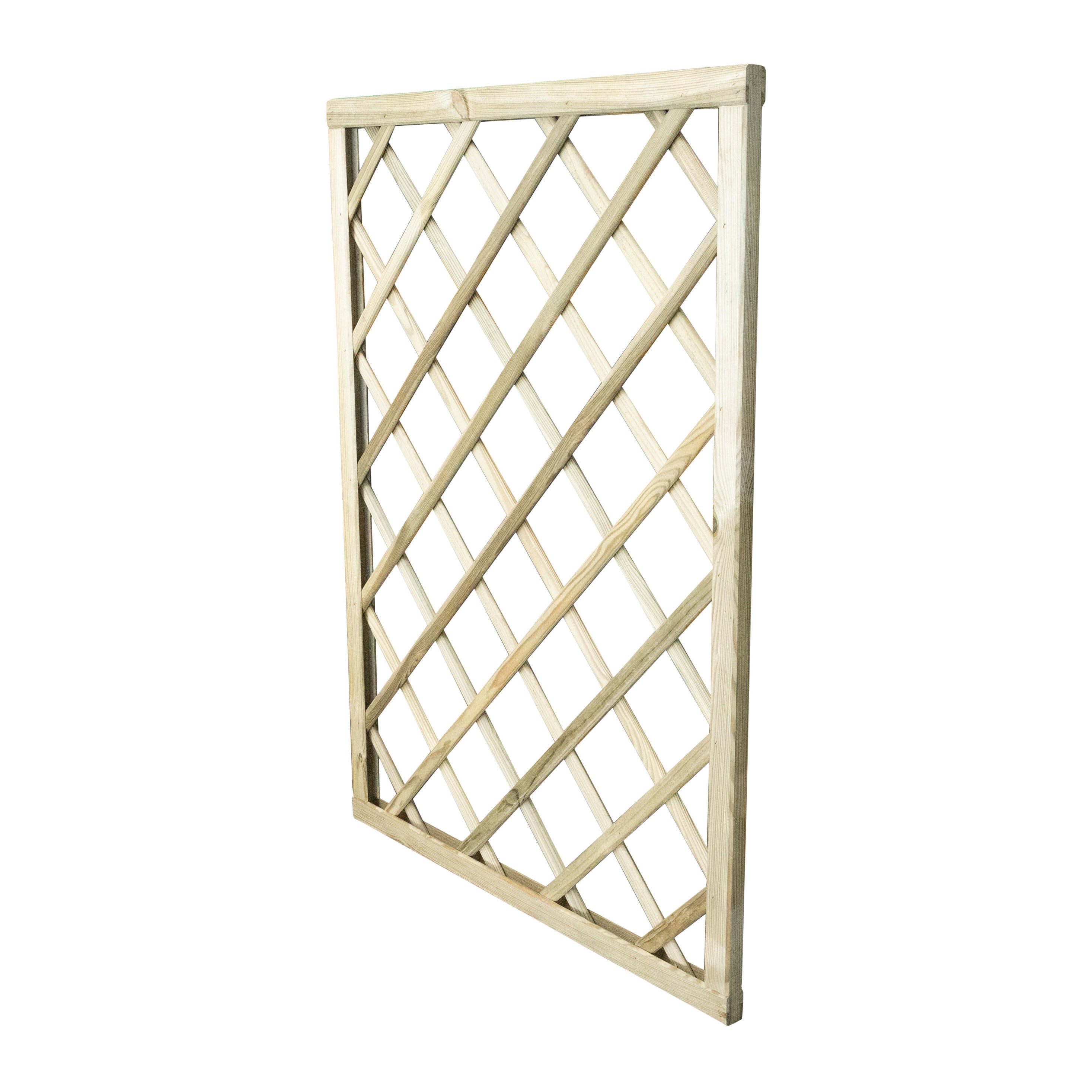 Traliccio grigliato fisso in legno naturale L 90 X H 120 cm, Diago maglia 120x120 mm - 3