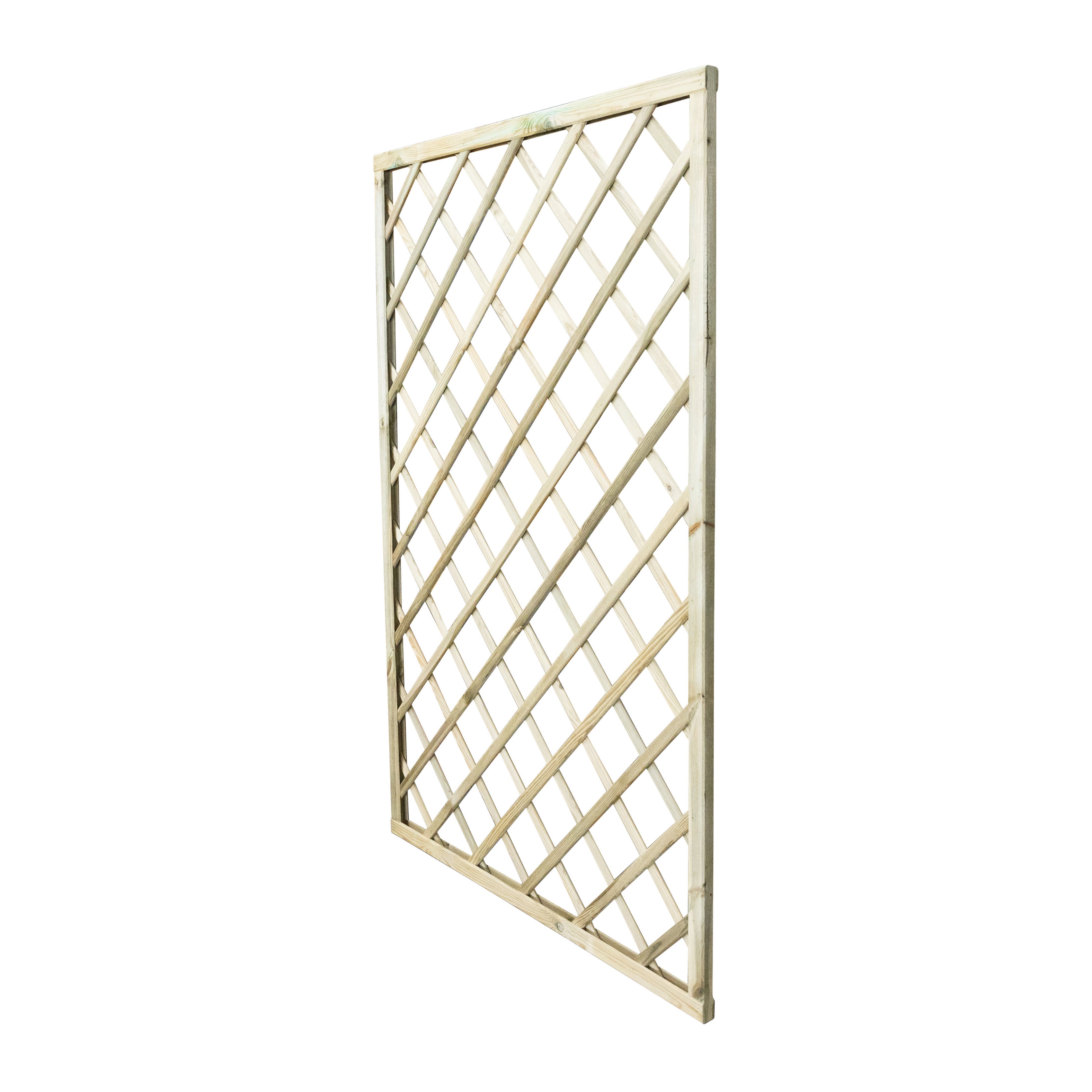 Traliccio grigliato fisso in legno pino L 120 X H 180 cm, Sp 32 mm Diagonale maglia 120x120 mm - 3