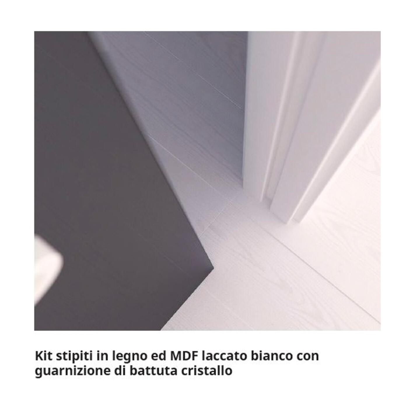 Telaio per porta Secret in legno verniciato bianco L 15 x H 230 cm - 3
