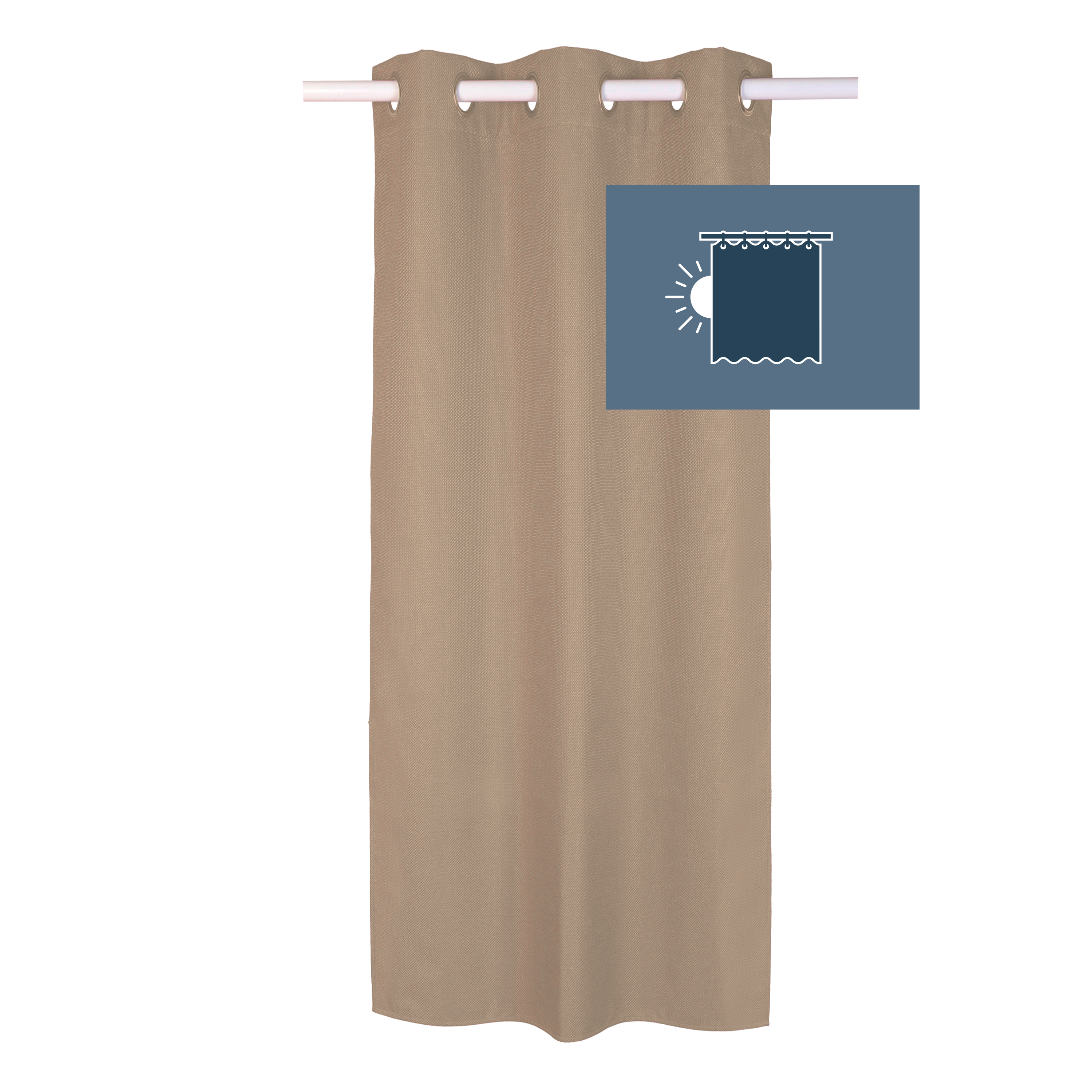 Cortinado ilhós blackout Miami 140x280cm bege Inspire - 2