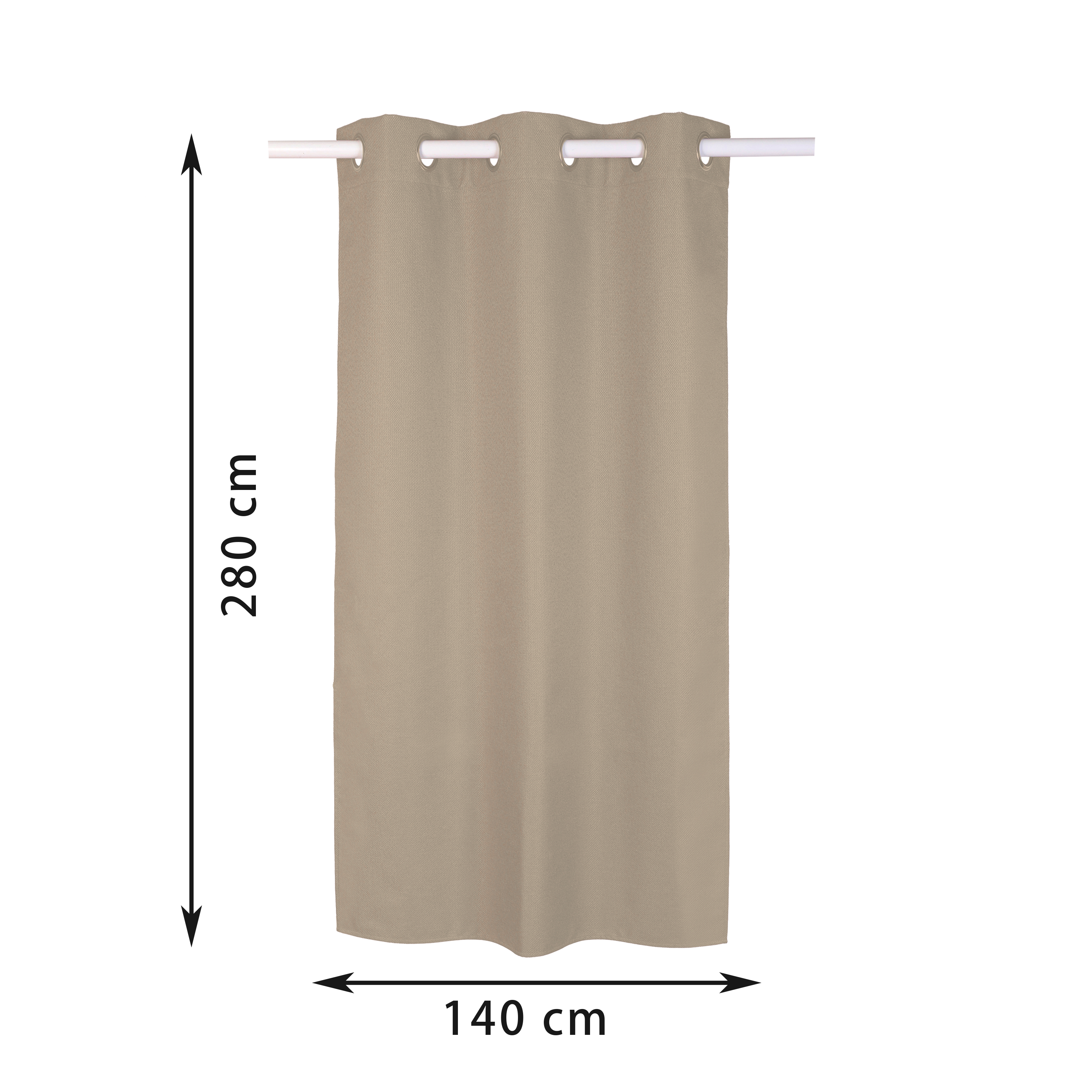 Cortinado ilhós blackout Miami 140x280cm bege Inspire - 9