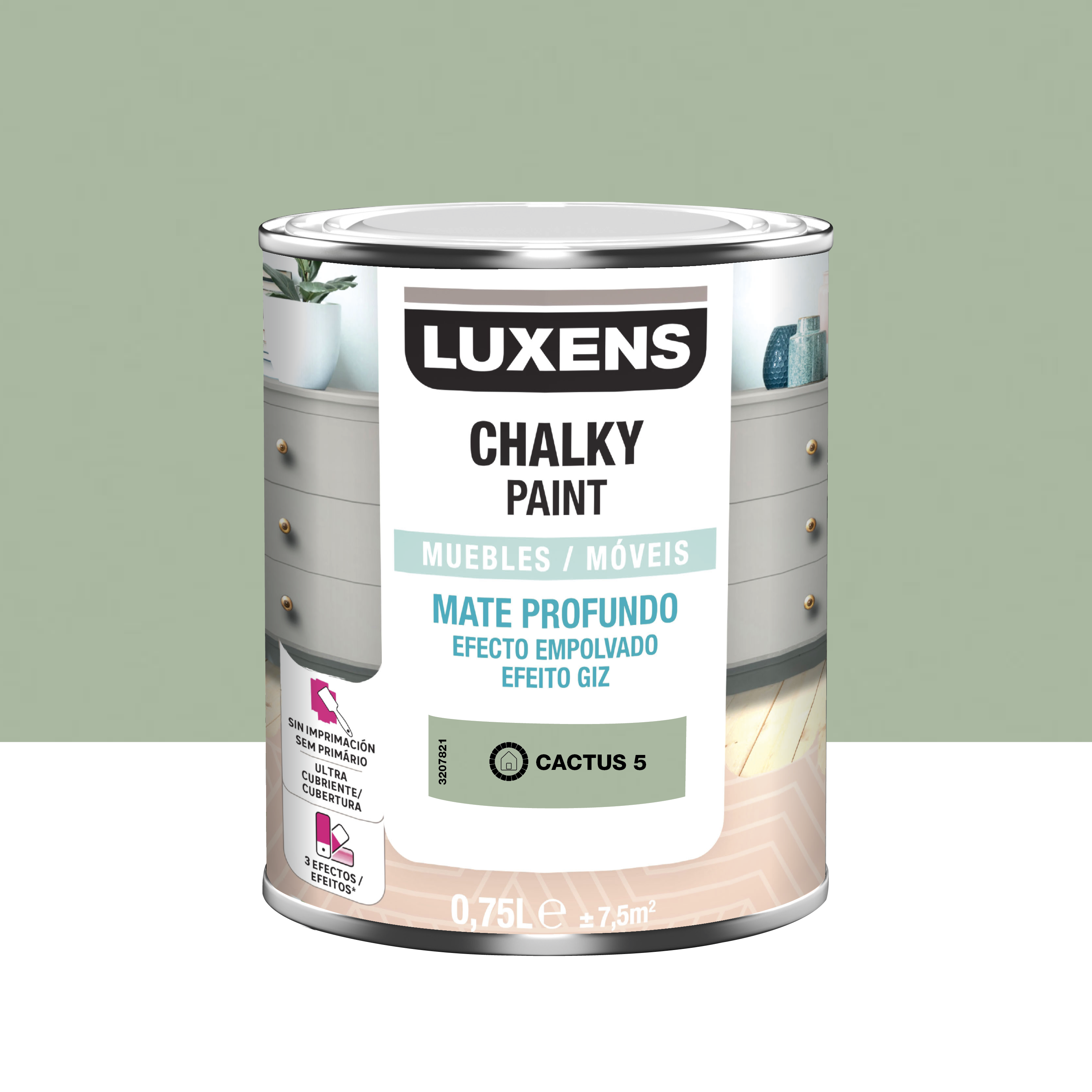Pintura a la tiza luxens 750ml cactus 5