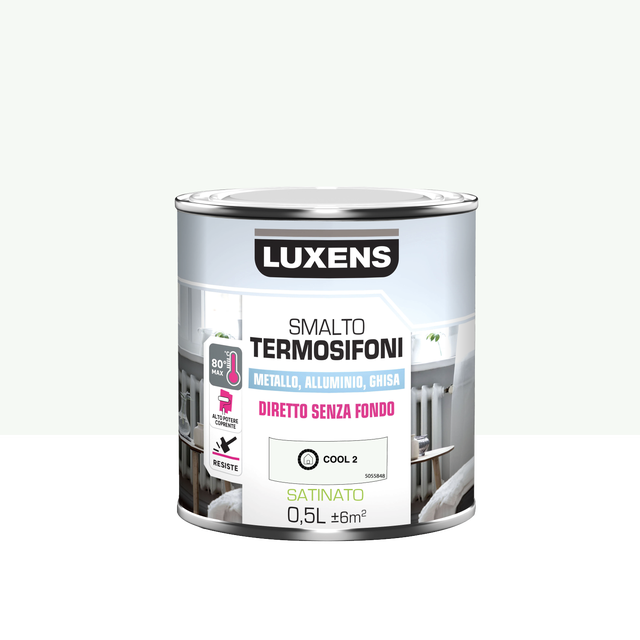 Smalto da interno per radiatore, LUXENS bianco cool 2 satinato, 0.5 L
