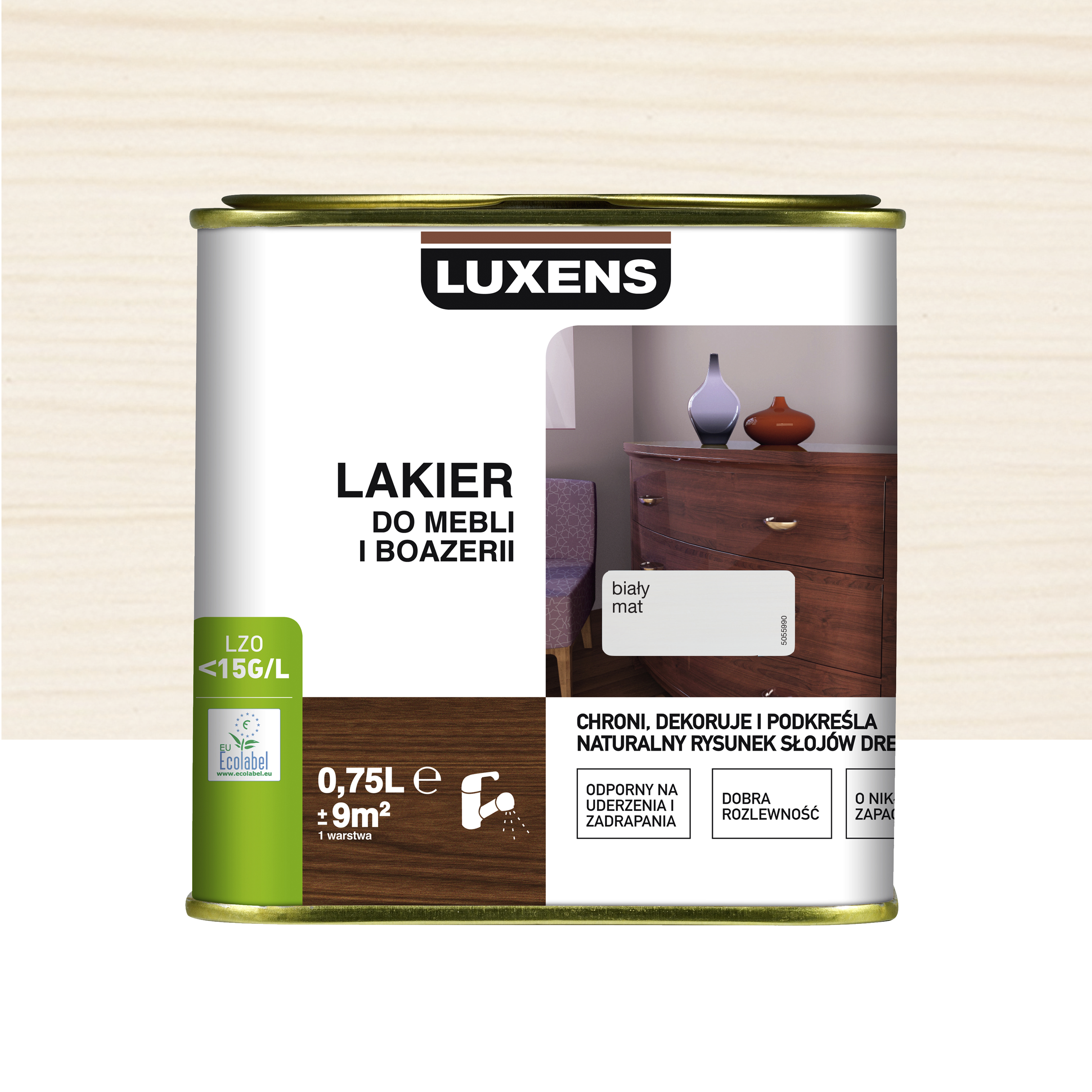 Lakier do mebli i boazerii 0.75 l Biały Mat Luxens