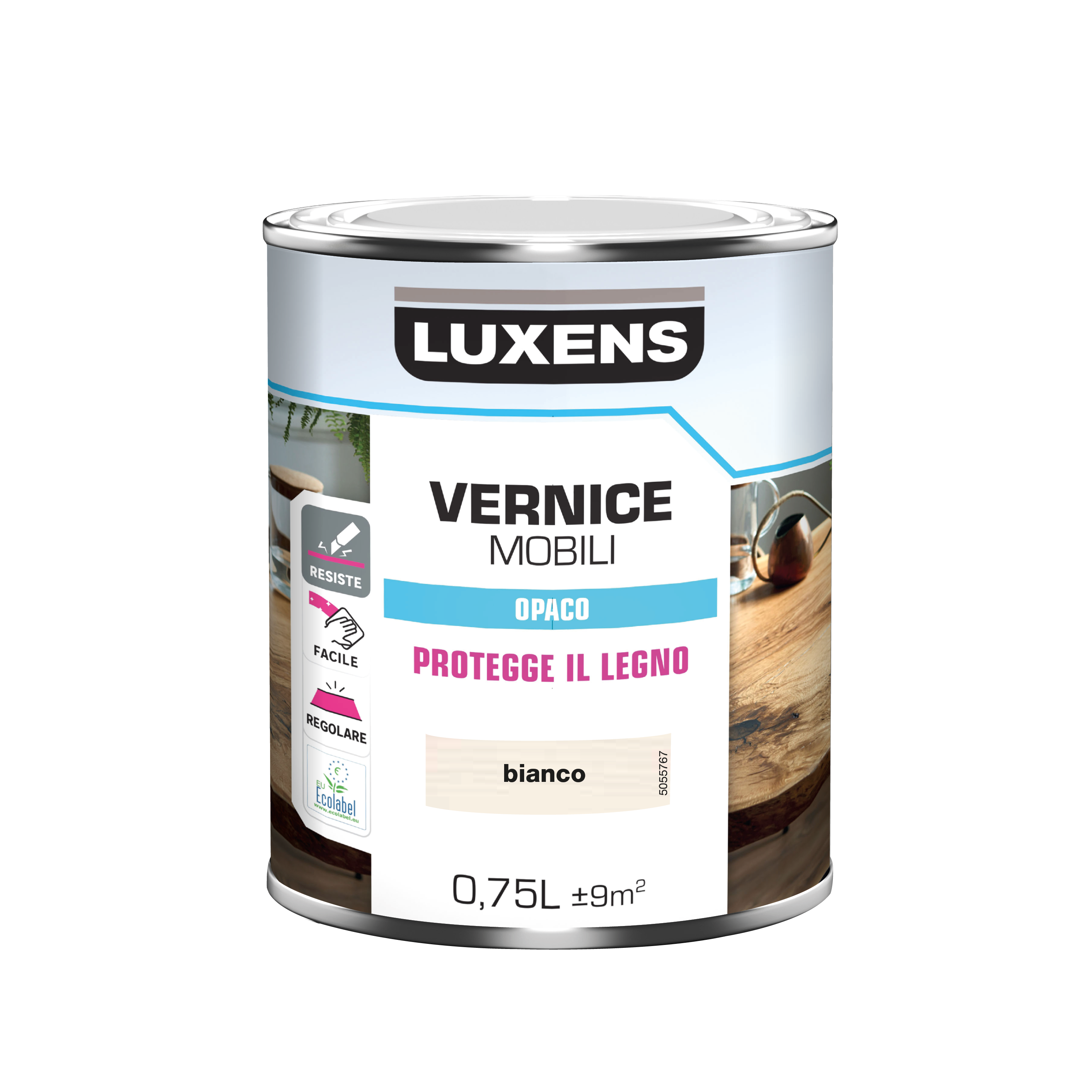 Vernice per legno da interno per mobile e ogget LUXENS bianco opaco 0.75 lt - 5