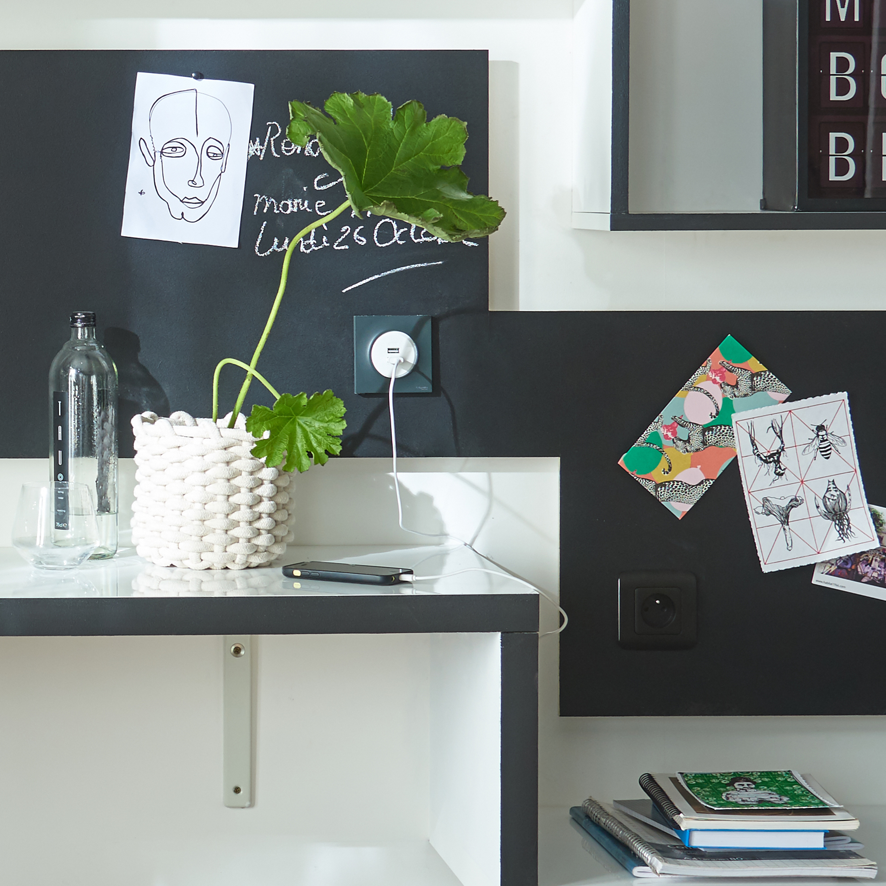 Pittura per interni per parete e porta magnetico, LUXENS muri, legno, ferro nero opaco, 0.5 L - 4