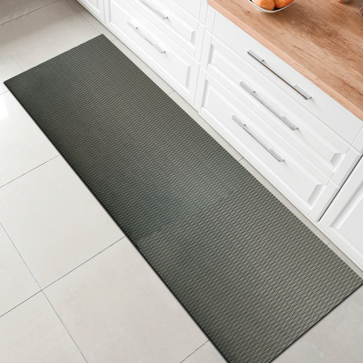 Tappeto Spiga in PVC, L 230 x L 50 cm, argento e grigio scuro - 2