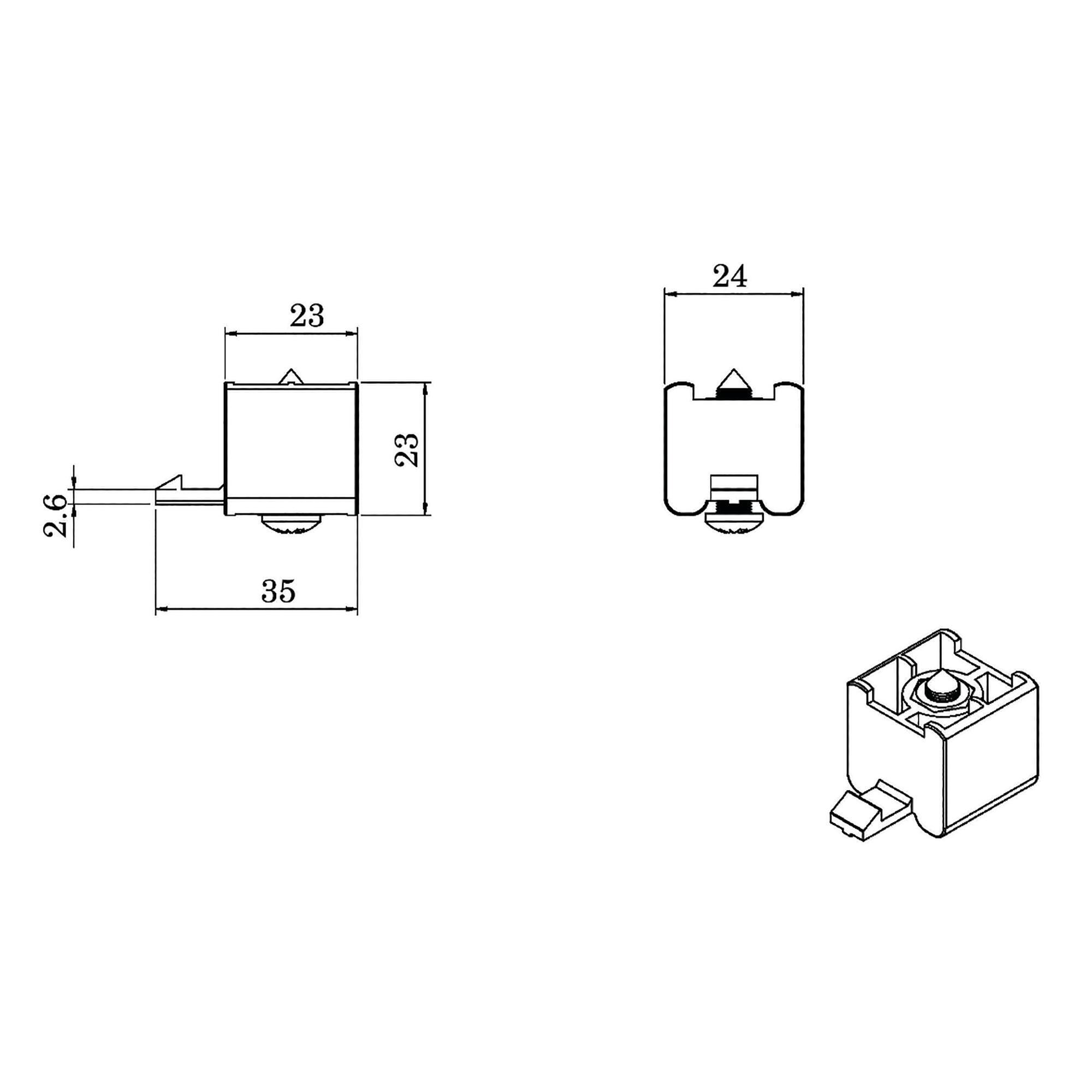 Sistema scorrevole Atena in alluminio grigio anodizzato per anta in vetro, L 200 x H 12 cm - 6