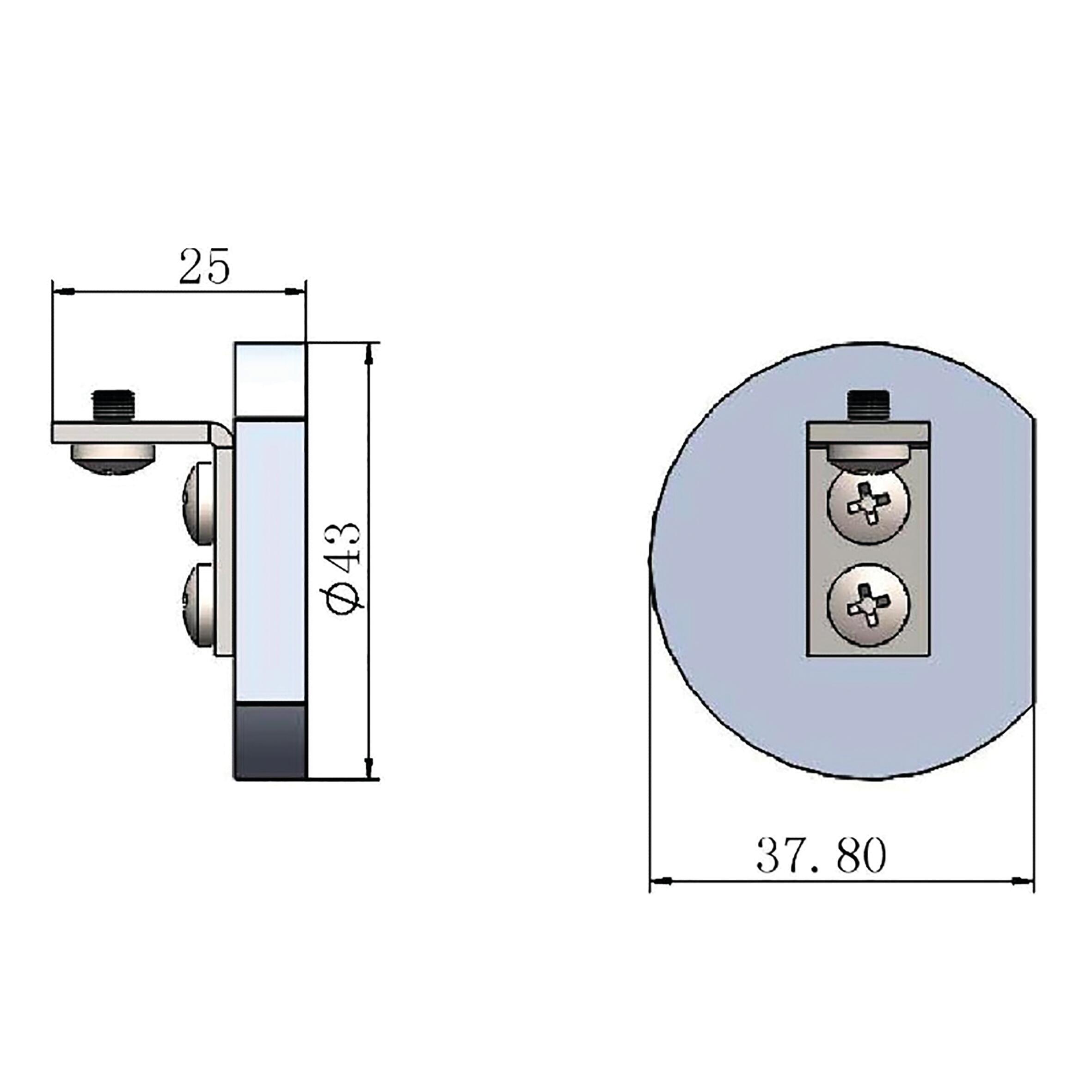 Sistema scorrevole Atena in alluminio grigio anodizzato per anta in vetro, L 200 x H 12 cm - 4