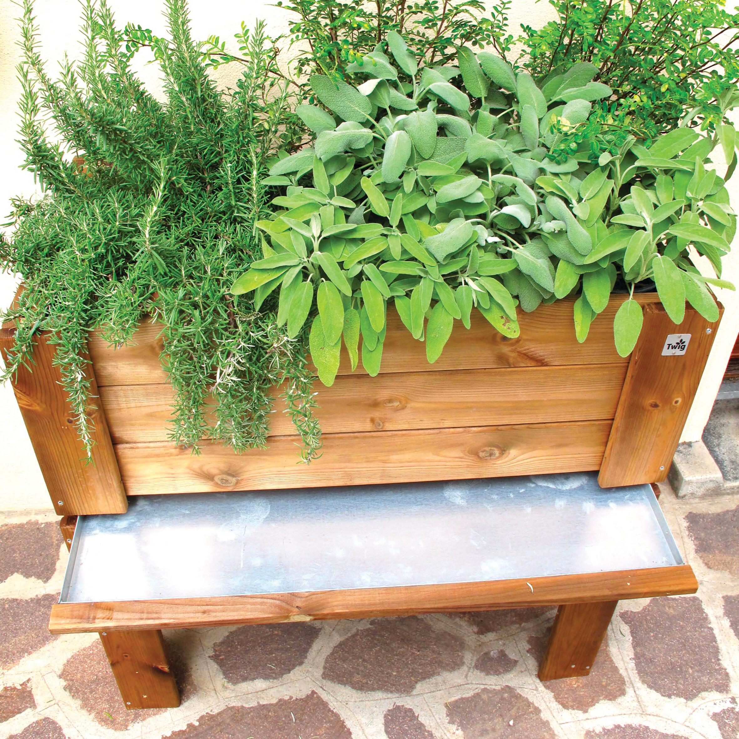 Fioriera per orto in legno Giardiniera rialzata marrone L 81 x P 44 x H 80 cm - 2