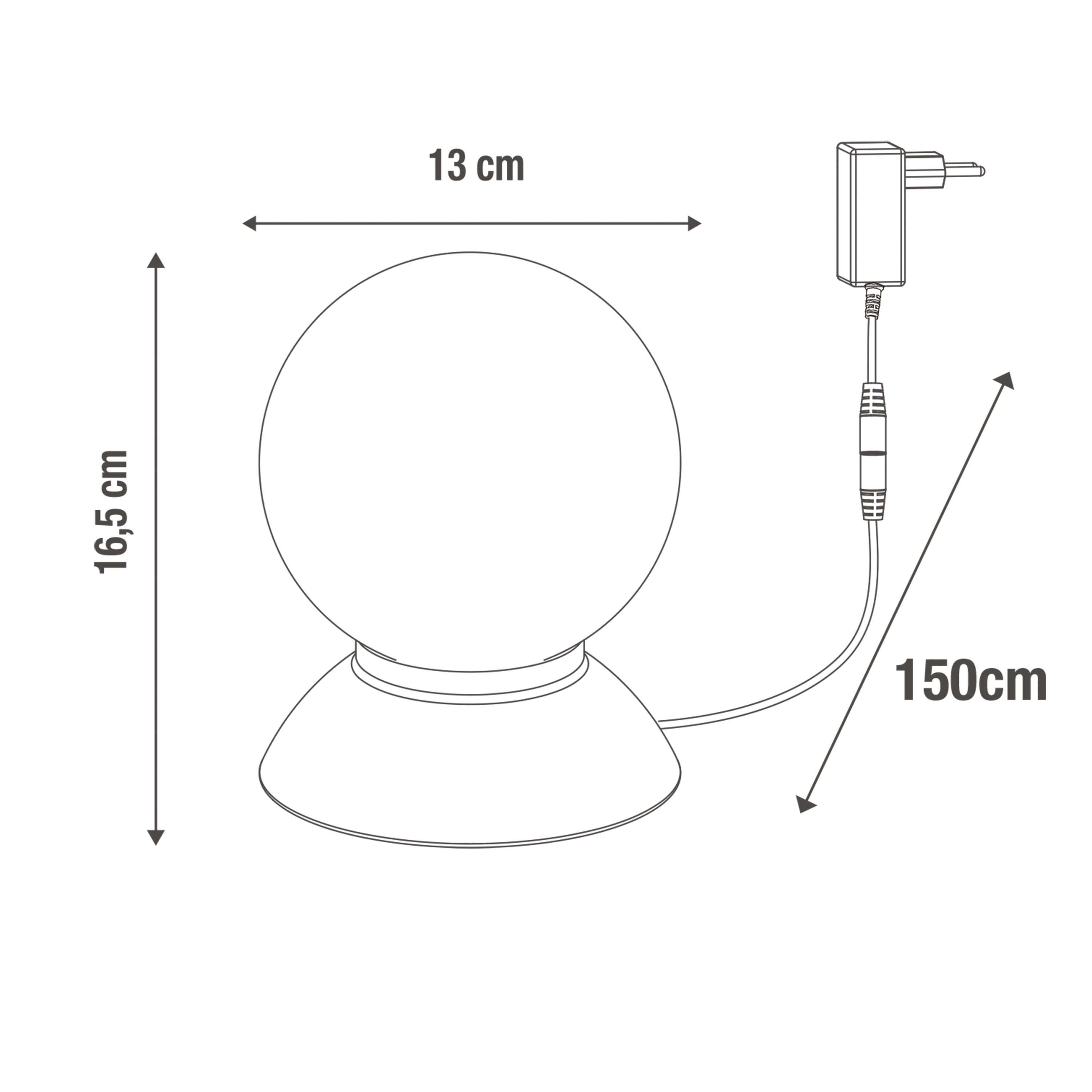 Lampe Koze tactile, fer, blanc, H.16.5 cm, INSPIRELED - 5