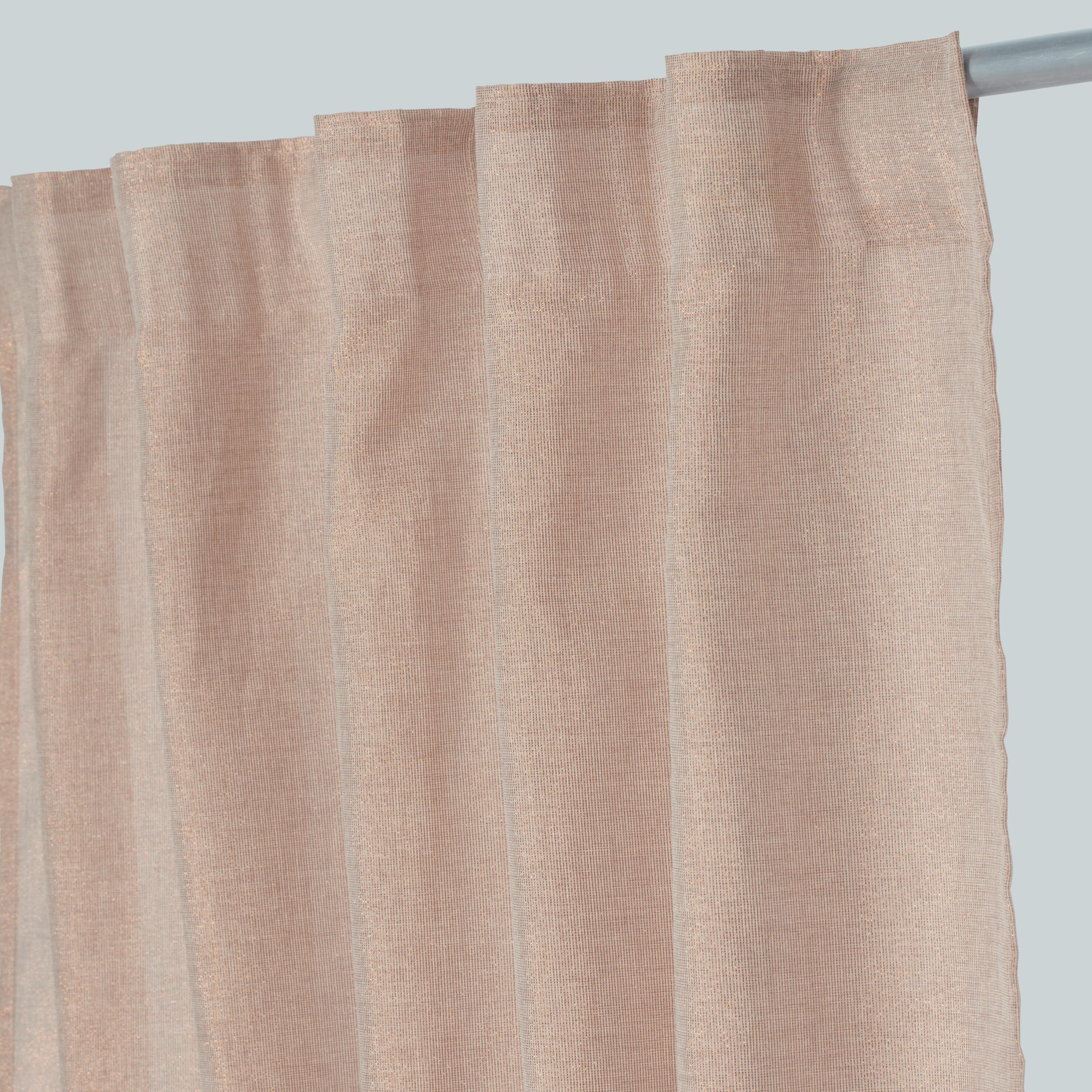 Tenda Basicos beige, fettuccia e passanti nascosti 140x290 cm - 6