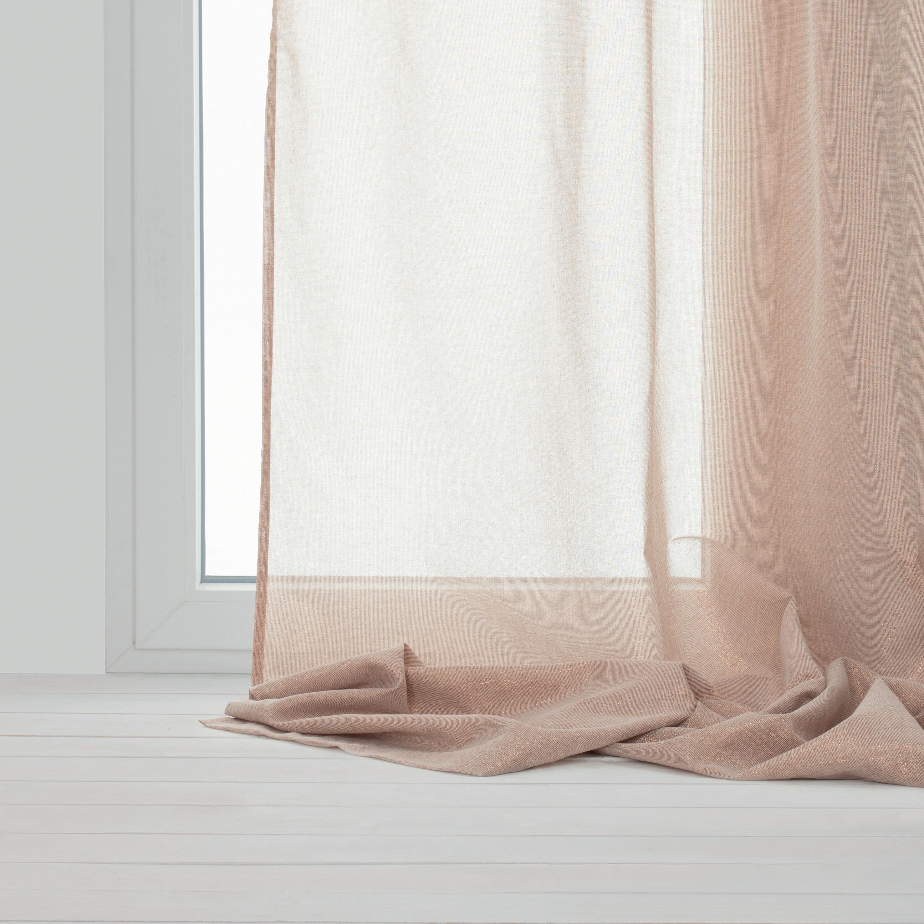 Tenda Basicos beige, fettuccia e passanti nascosti 140x290 cm - 4
