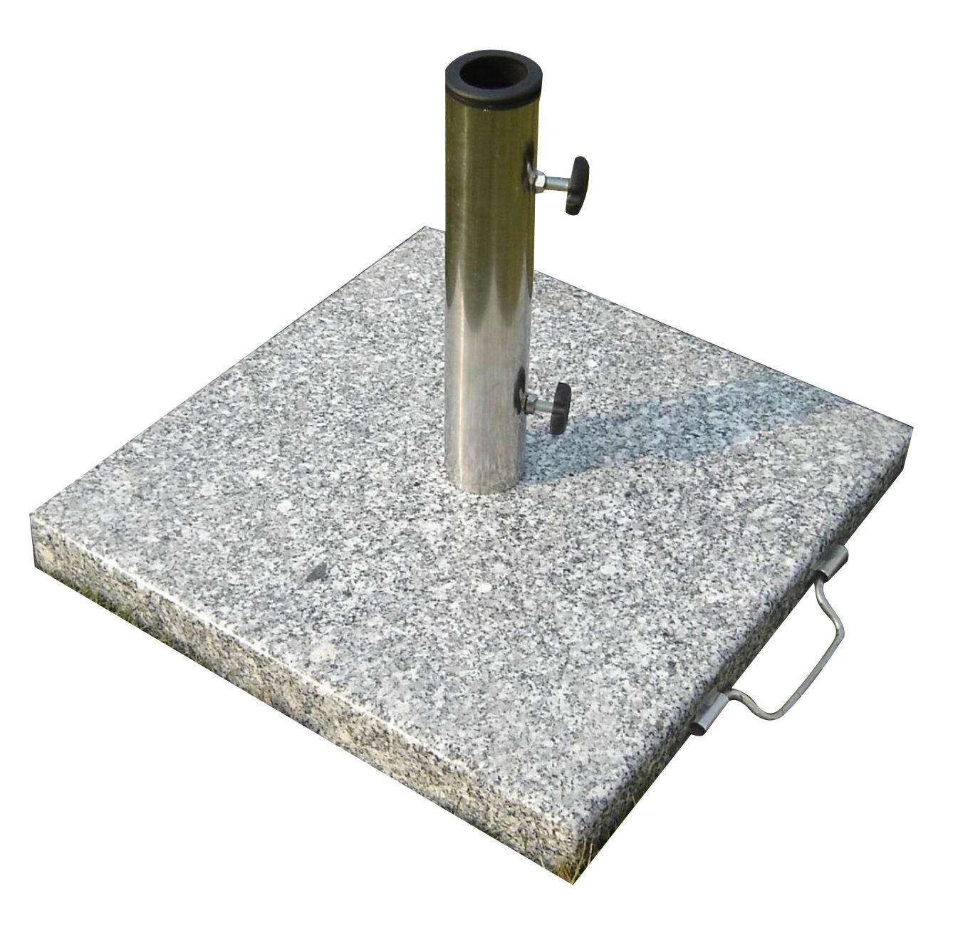 Pied de parasol carré gris inox, 45 x 45 cm - 2