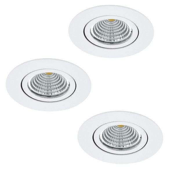 Eglo Kit 3 Spots À Encastrer Orientable Saliceto Led Intégrée, 4000