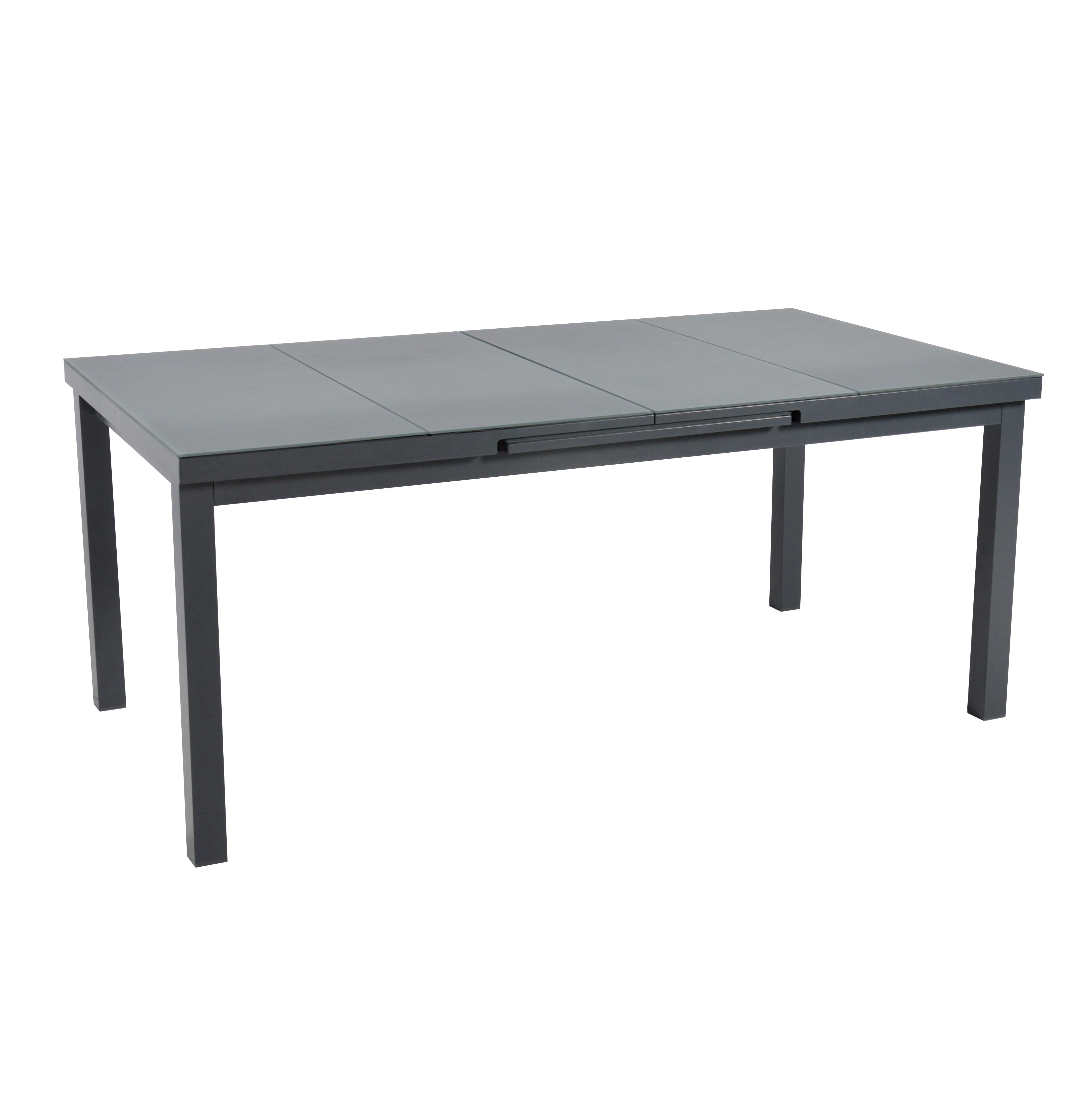 Table de jardin en aluminium Egea rectangulaire gris anthracite 4 à 8 ...