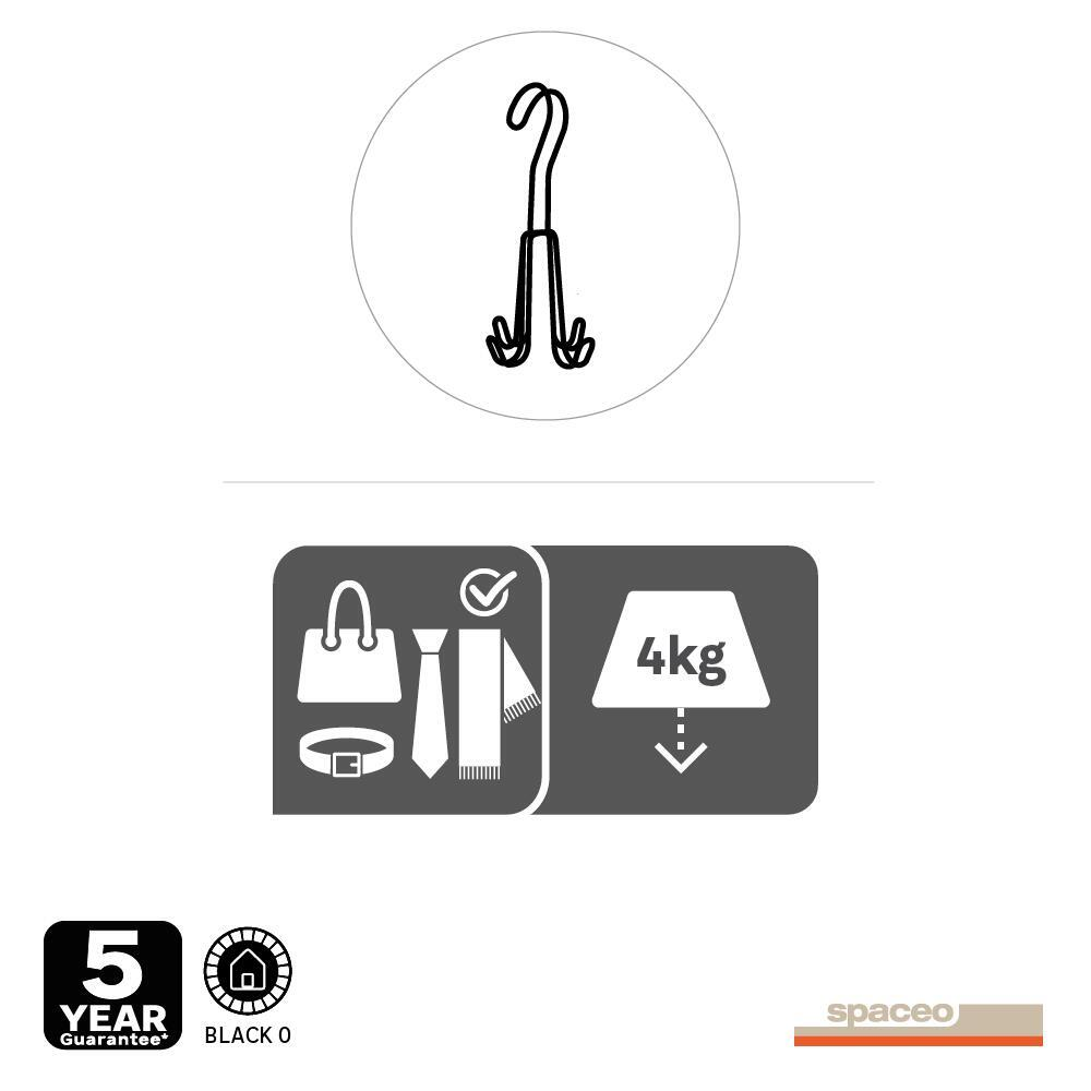 Cintre ceinture métal noir, H.18 x l.8 x P.8 cm - 3