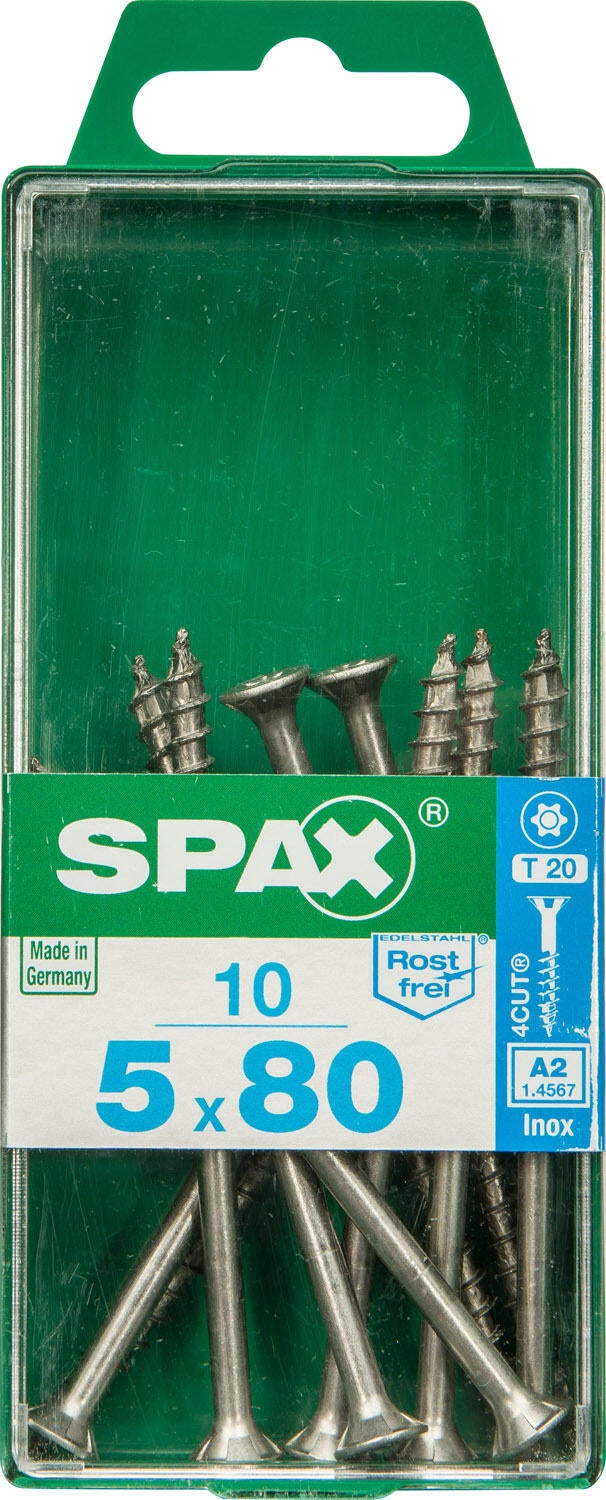 10 vis acier inoxydable tête fraisée t-star+ SPAX, Ø5 x L.80 mm - 4