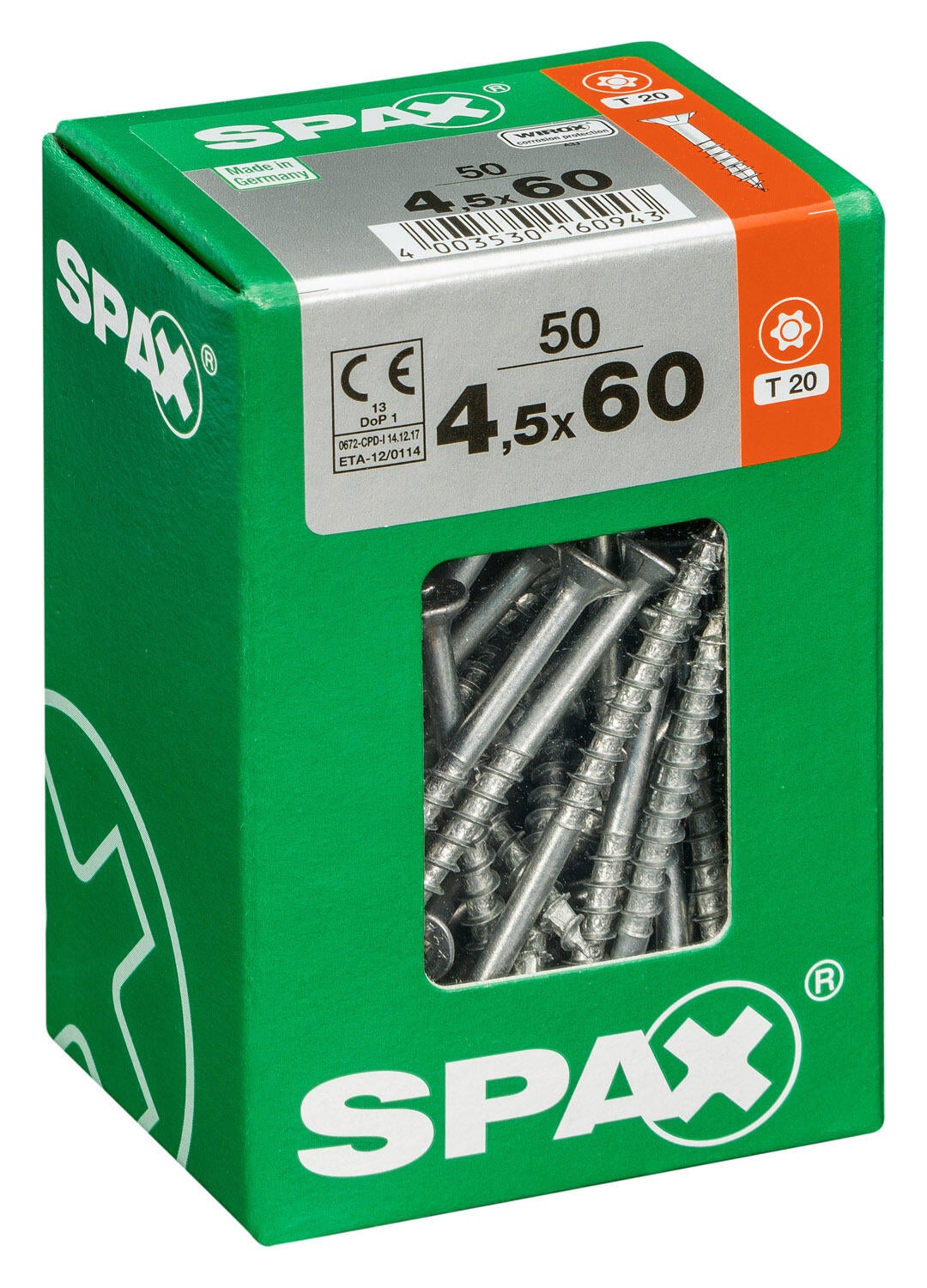 50 vis acier tête fraisée t-star+ SPAX, Ø4.5 x L.60 mm - 2