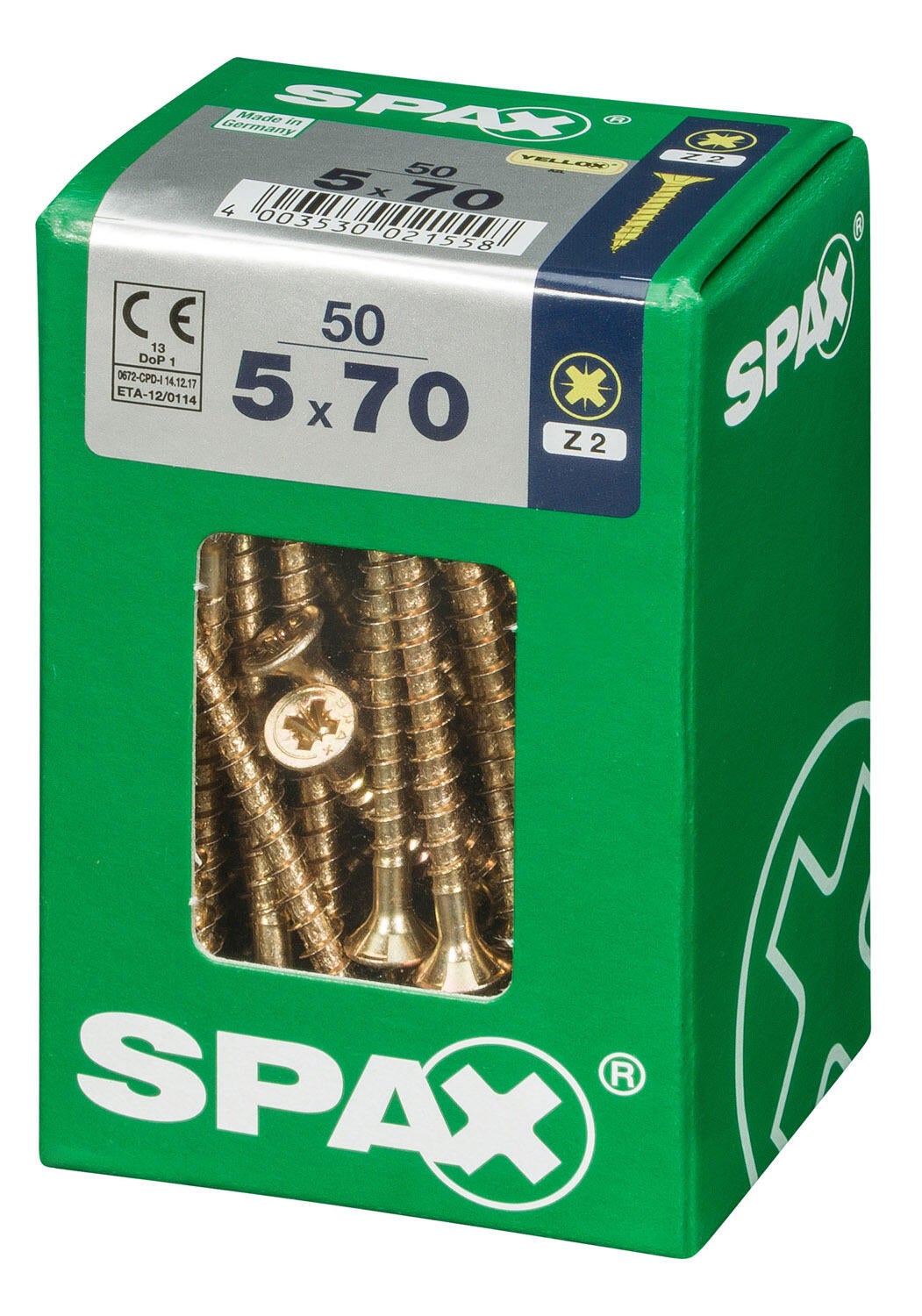 50 vis acier tête fraisée pozidriv SPAX, Ø5 x L.70 mm - 4