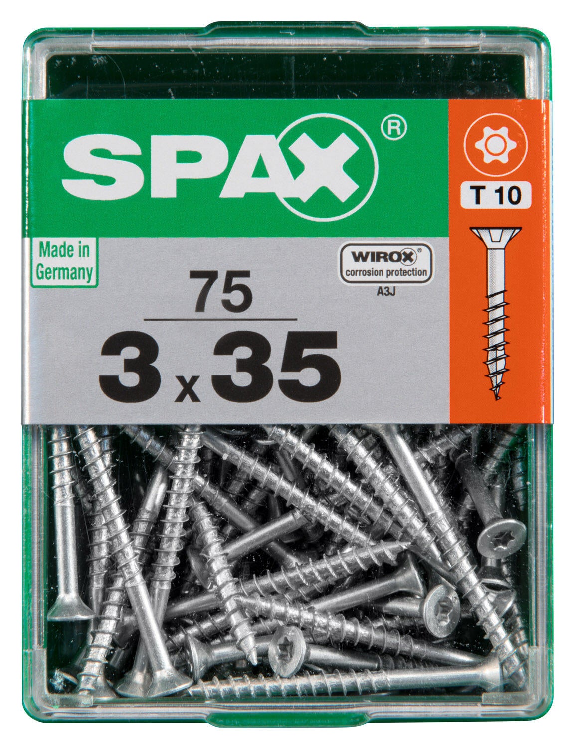 Vite SPAX testa svasata T10 in acciaio wirox Ø3XL35 mm, 75 pezzi - 2