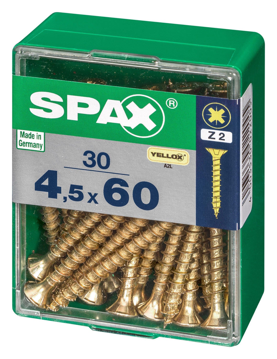 30 vis acier tête fraisée pozidriv SPAX, Ø4.5 x L.60 mm - 4