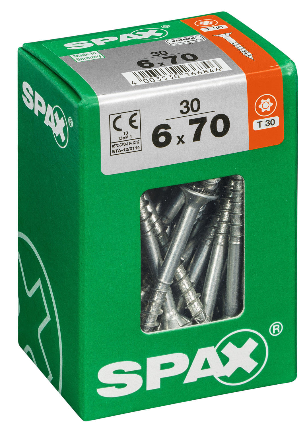 30 vis acier tête fraisée t-star+ SPAX, Ø6 x L.70 mm - 2