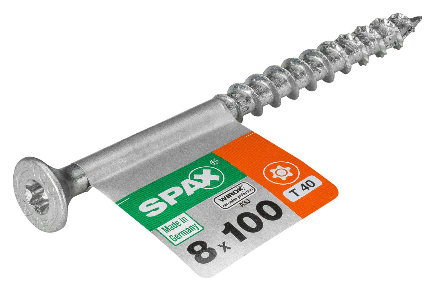 Vite SPAX testa svasata T40 in acciaio wirox Ø8XL100 mm - 2